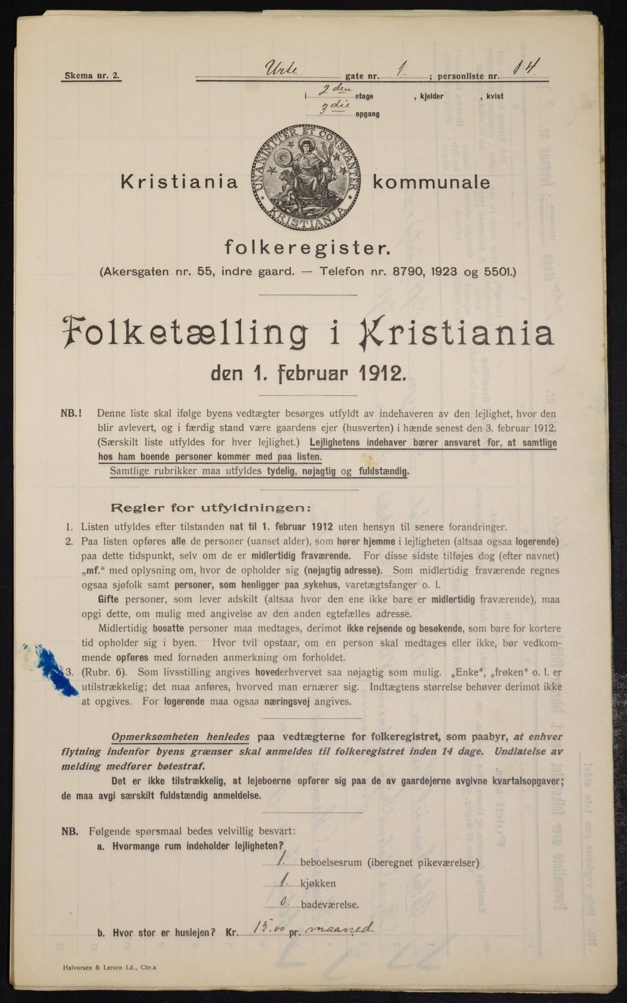 OBA, Municipal Census 1912 for Kristiania, 1912, p. 120551