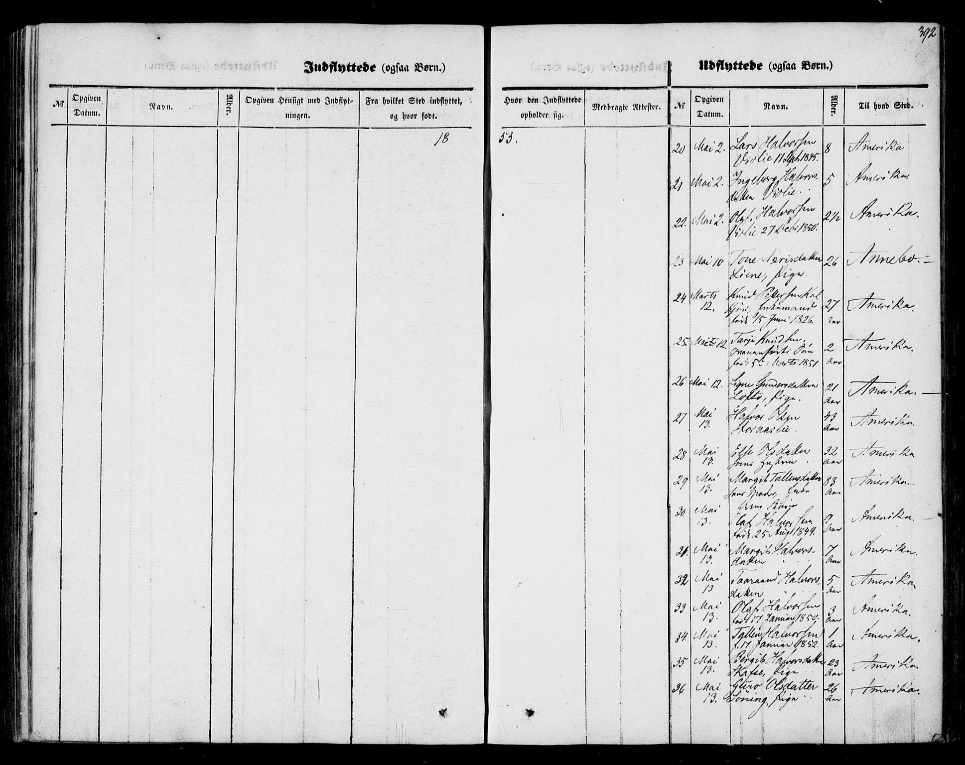 Mo kirkebøker, SAKO/A-286/F/Fa/L0005: Parish register (official) no. I 5, 1844-1864, p. 392