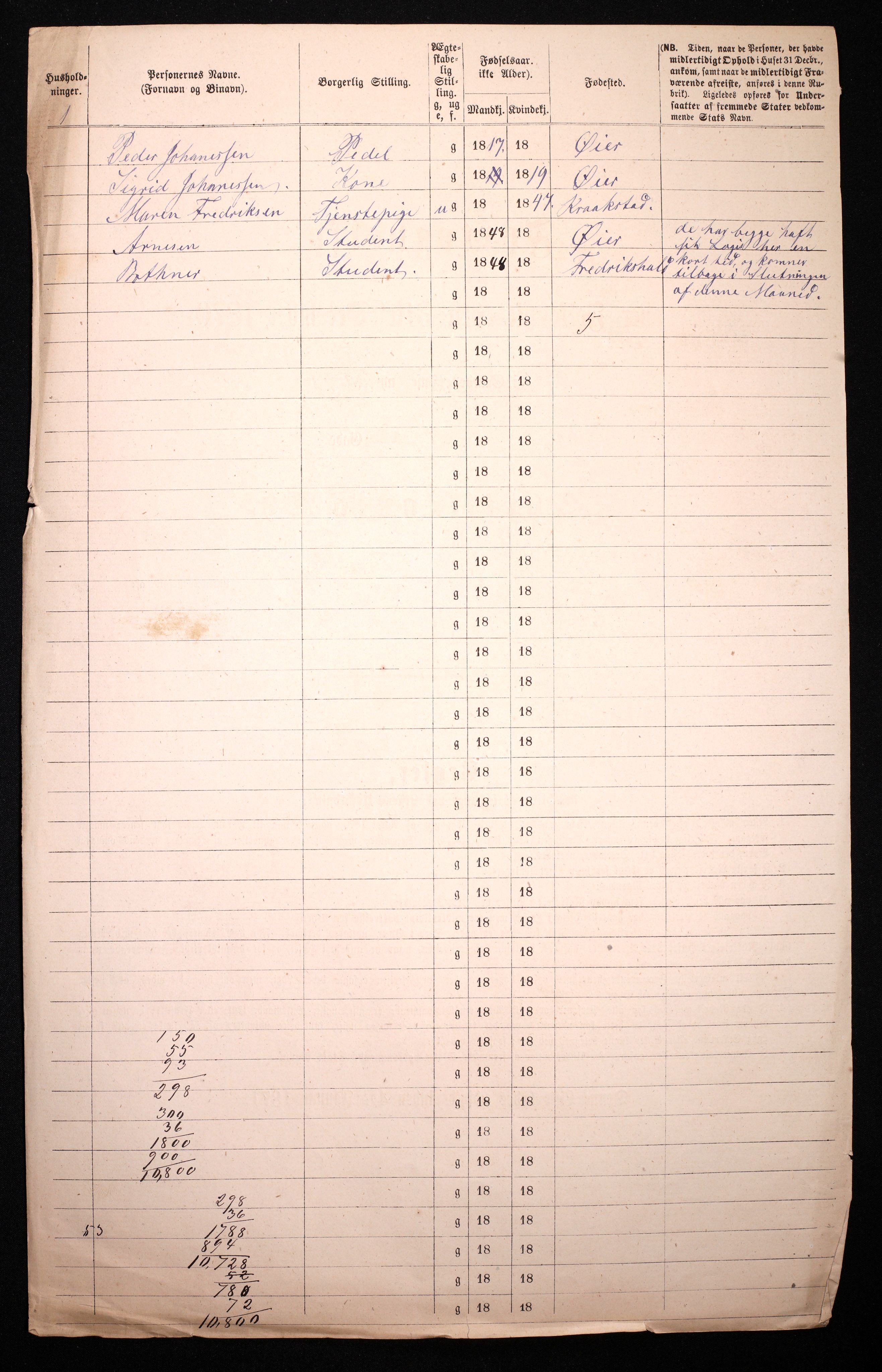 RA, 1870 census for 0301 Kristiania, 1870, p. 2882