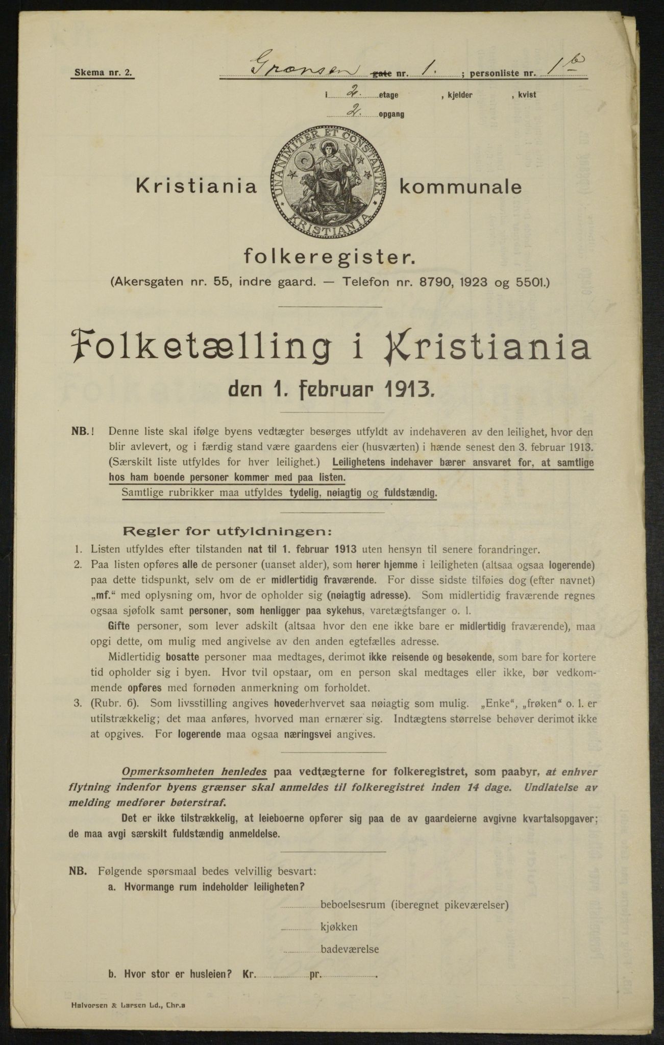 OBA, Municipal Census 1913 for Kristiania, 1913, p. 29782