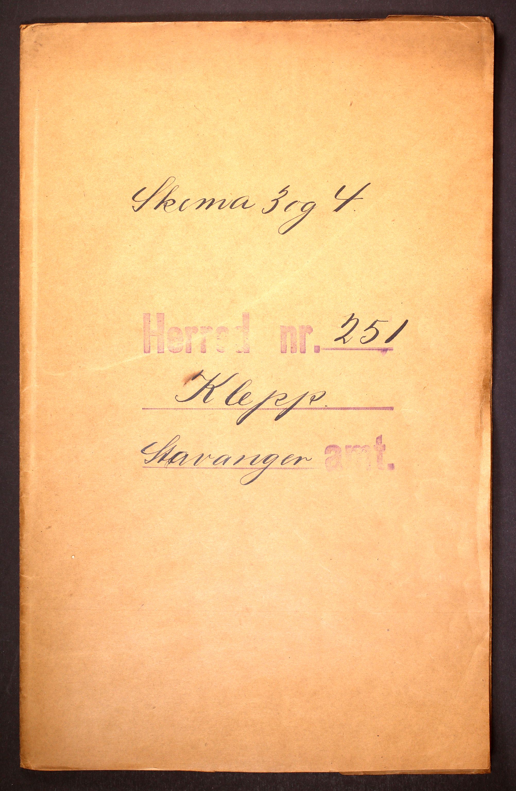 RA, 1910 census for Klepp, 1910, p. 1