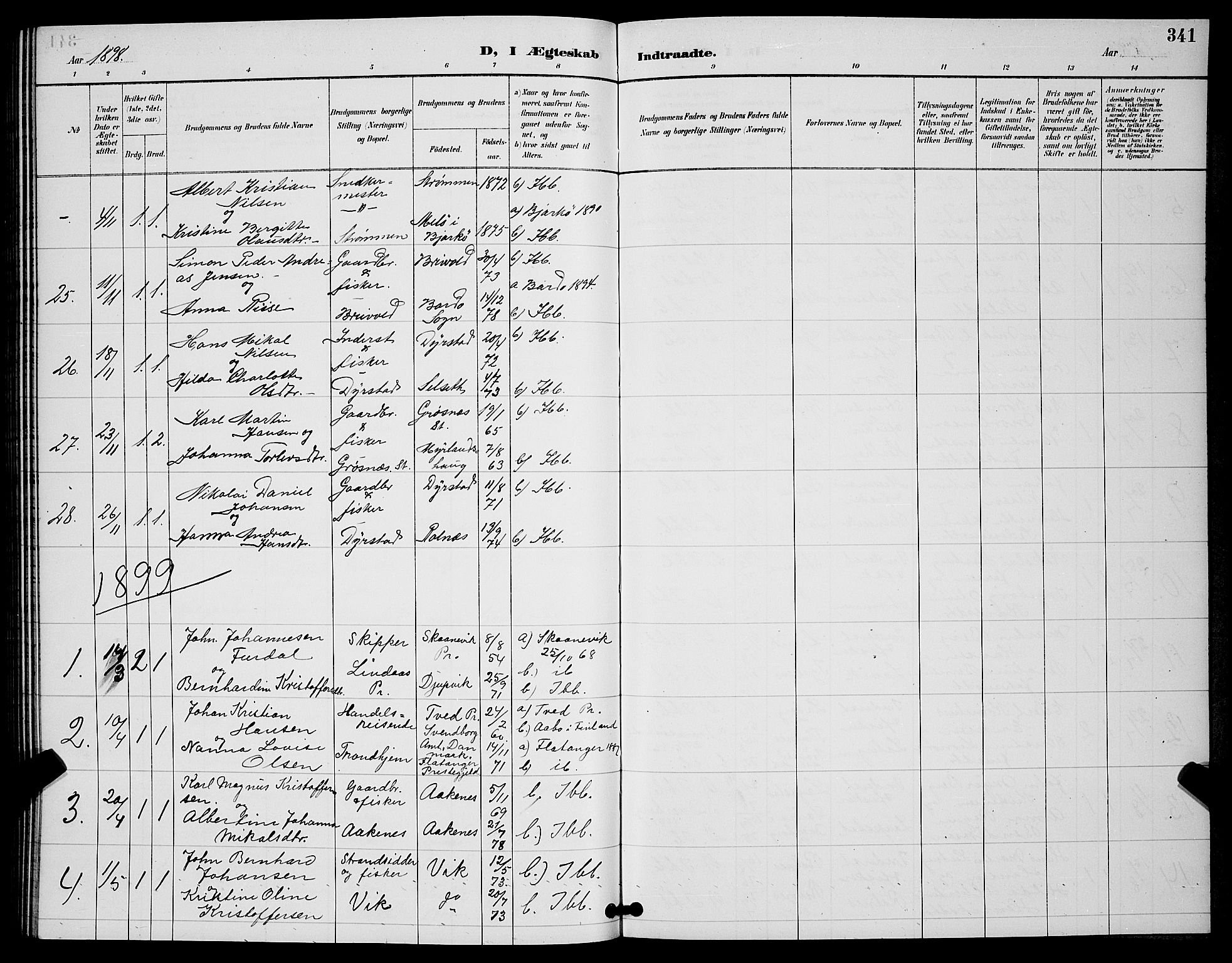 Ibestad sokneprestembete, SATØ/S-0077/H/Ha/Hab/L0008klokker: Parish register (copy) no. 8, 1890-1903, p. 341