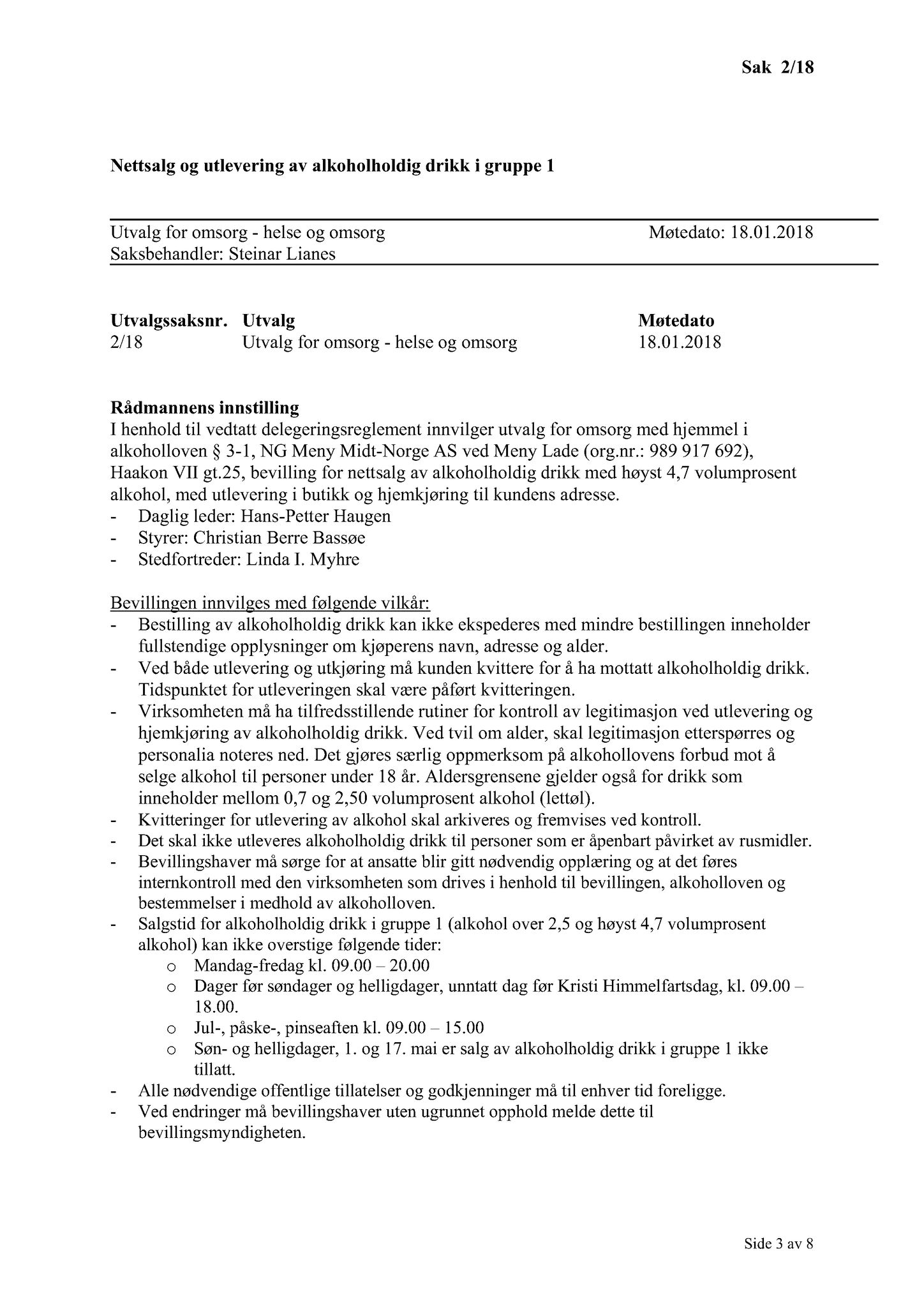 Klæbu Kommune, TRKO/KK/05-UOm/L009: Utvalg for omsorg - Møtedokumenter, 2018, p. 4