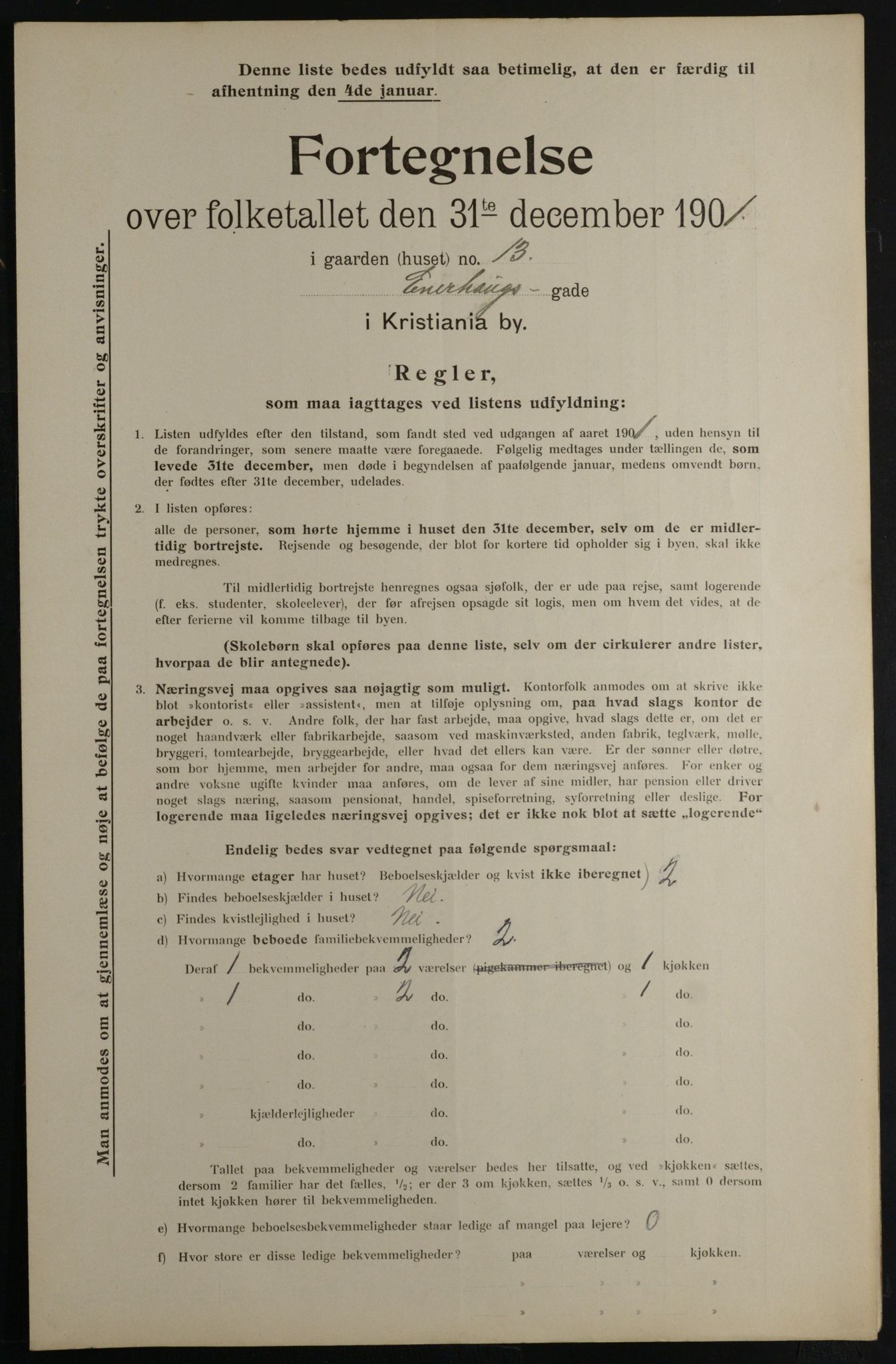 OBA, Municipal Census 1901 for Kristiania, 1901, p. 3471