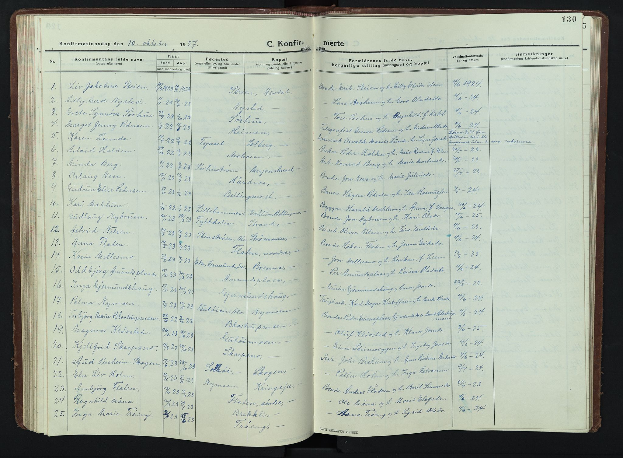 Alvdal prestekontor, SAH/PREST-060/H/Ha/Hab/L0007: Parish register (copy) no. 7, 1924-1945, p. 130