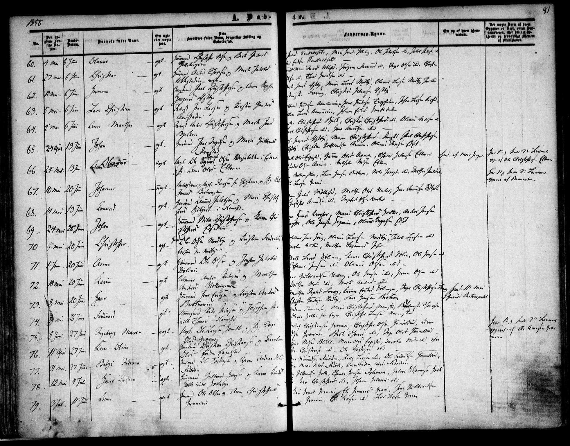 Nannestad prestekontor Kirkebøker, SAO/A-10414a/F/Fa/L0011: Parish register (official) no. I 11, 1850-1859, p. 81