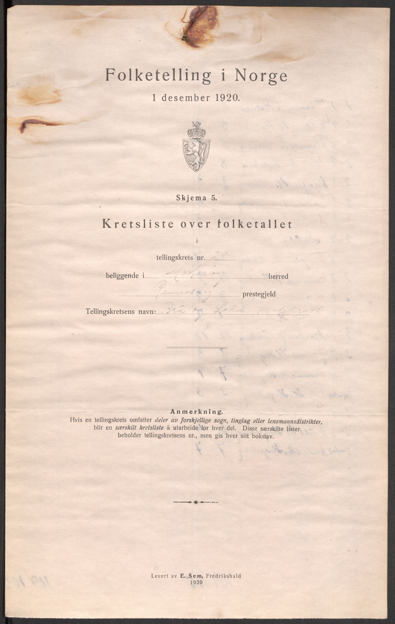 SAST, 1920 census for Mosterøy, 1920, p. 14