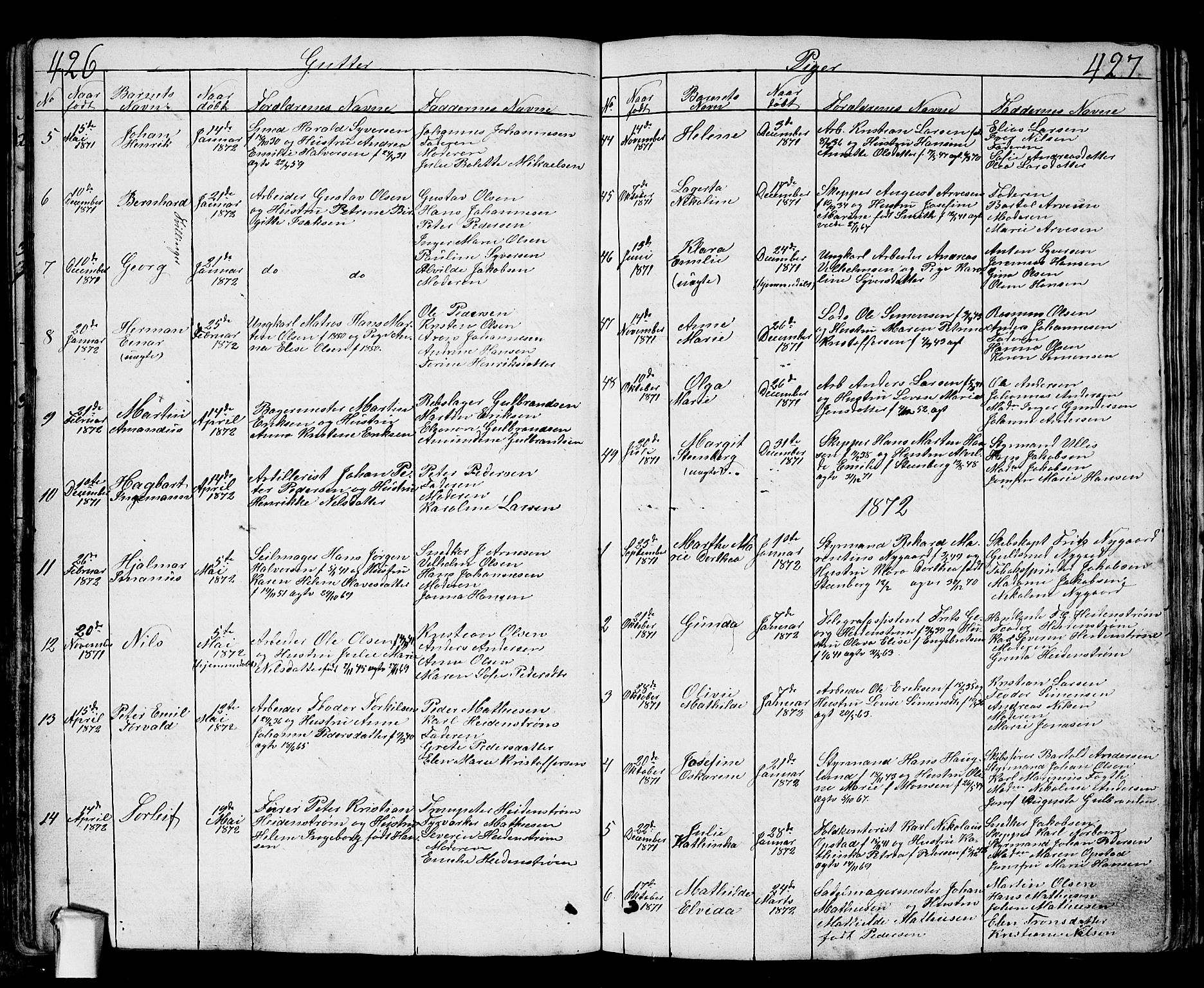 Fredrikstad prestekontor Kirkebøker, AV/SAO-A-11082/G/Ga/L0001: Parish register (copy) no. 1, 1824-1879, p. 426-427