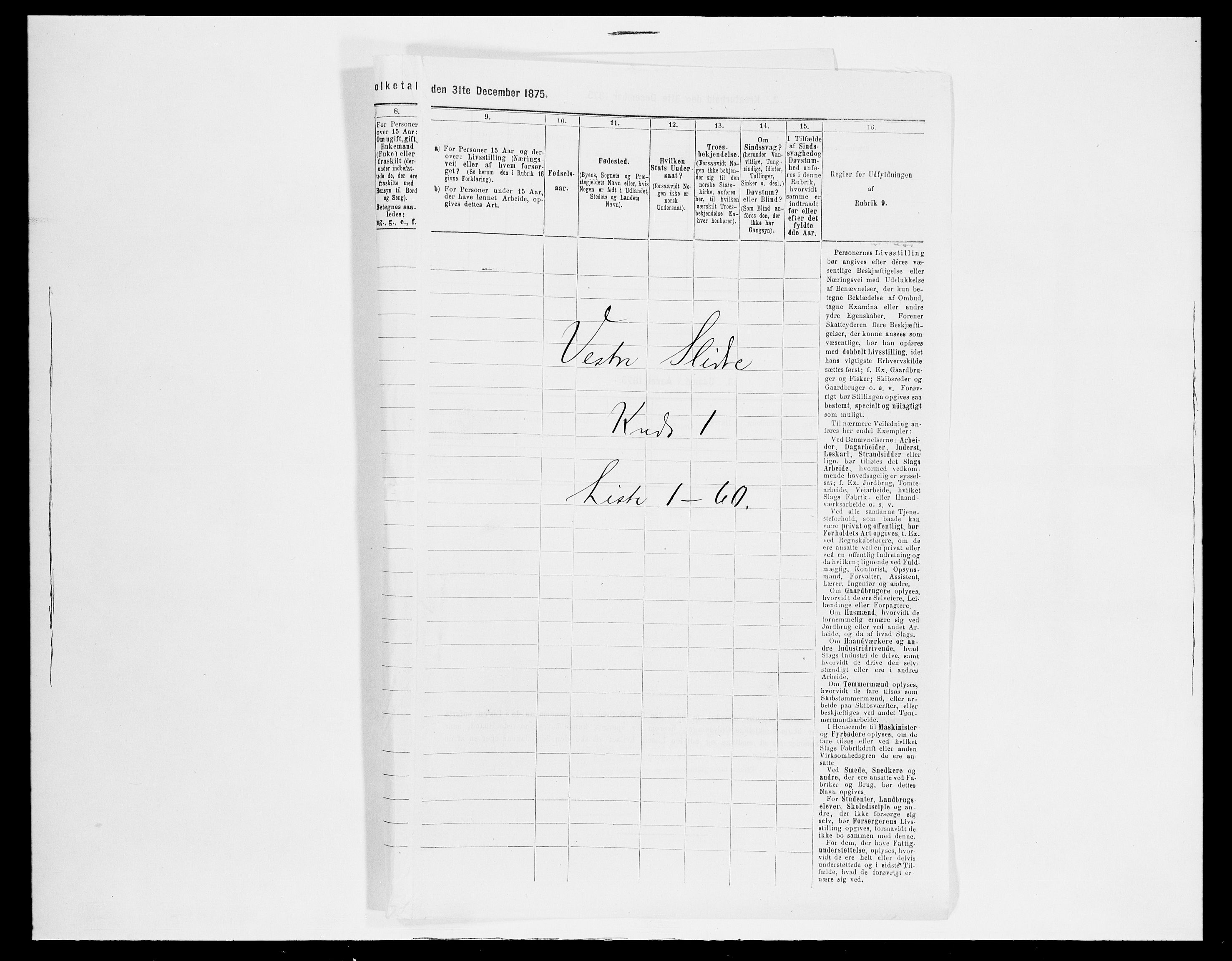 SAH, 1875 census for 0543P Vestre Slidre, 1875, p. 68