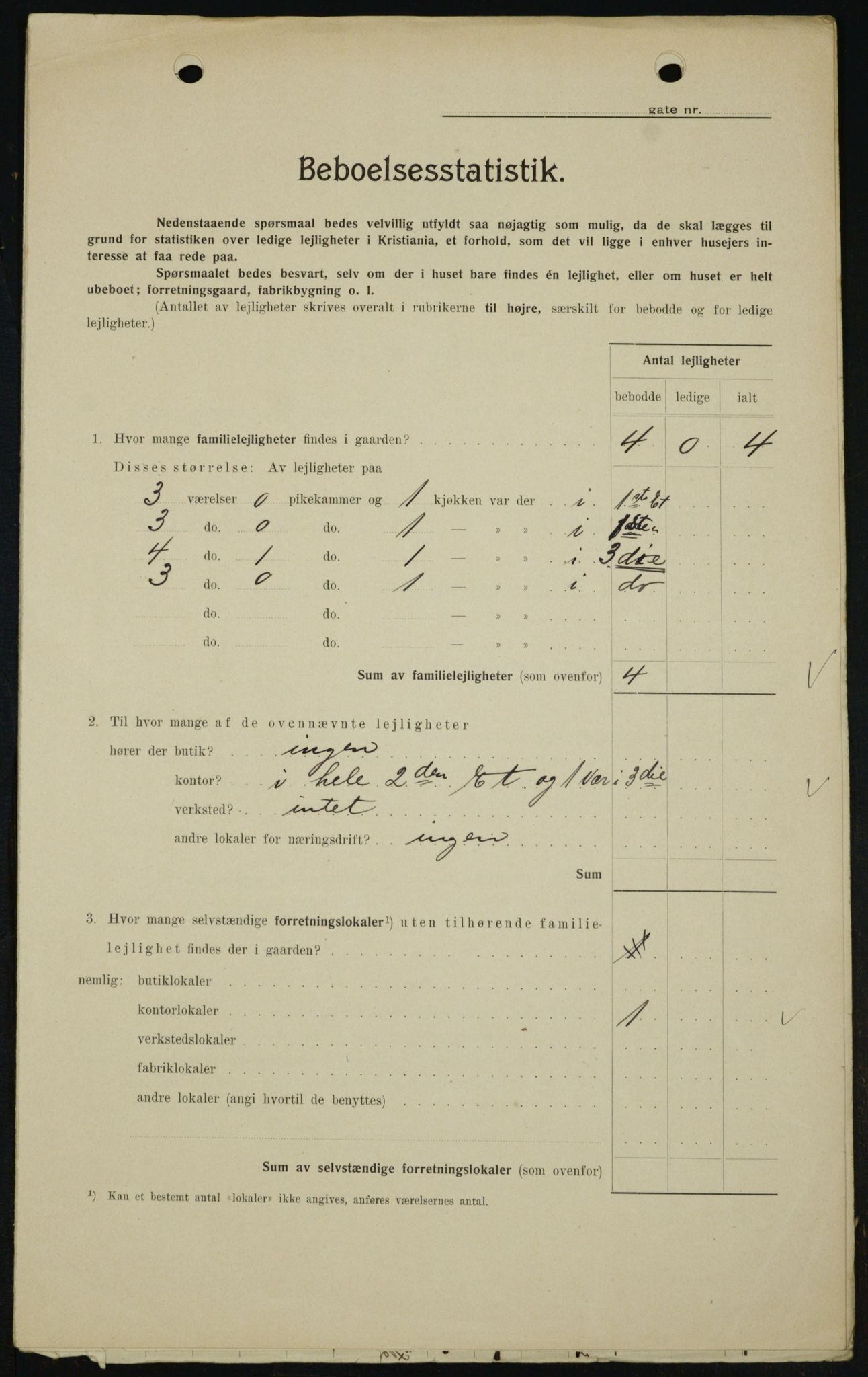 OBA, Municipal Census 1909 for Kristiania, 1909, p. 60395