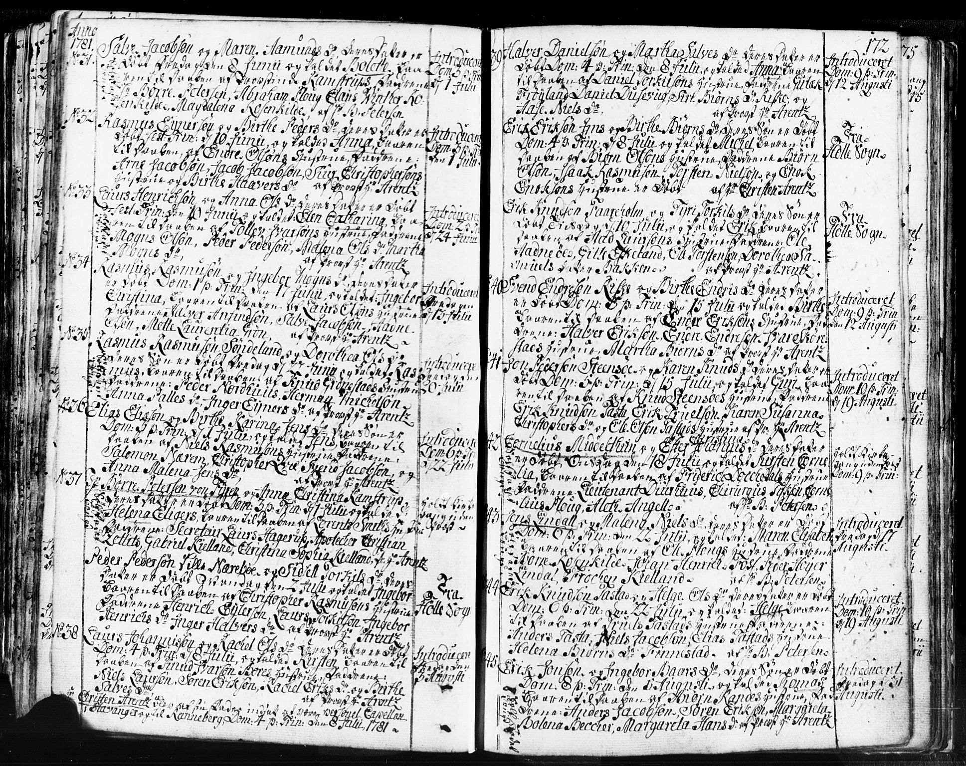 Domkirken sokneprestkontor, SAST/A-101812/001/30/30BB/L0004: Parish register (copy) no. B 4, 1752-1790, p. 172
