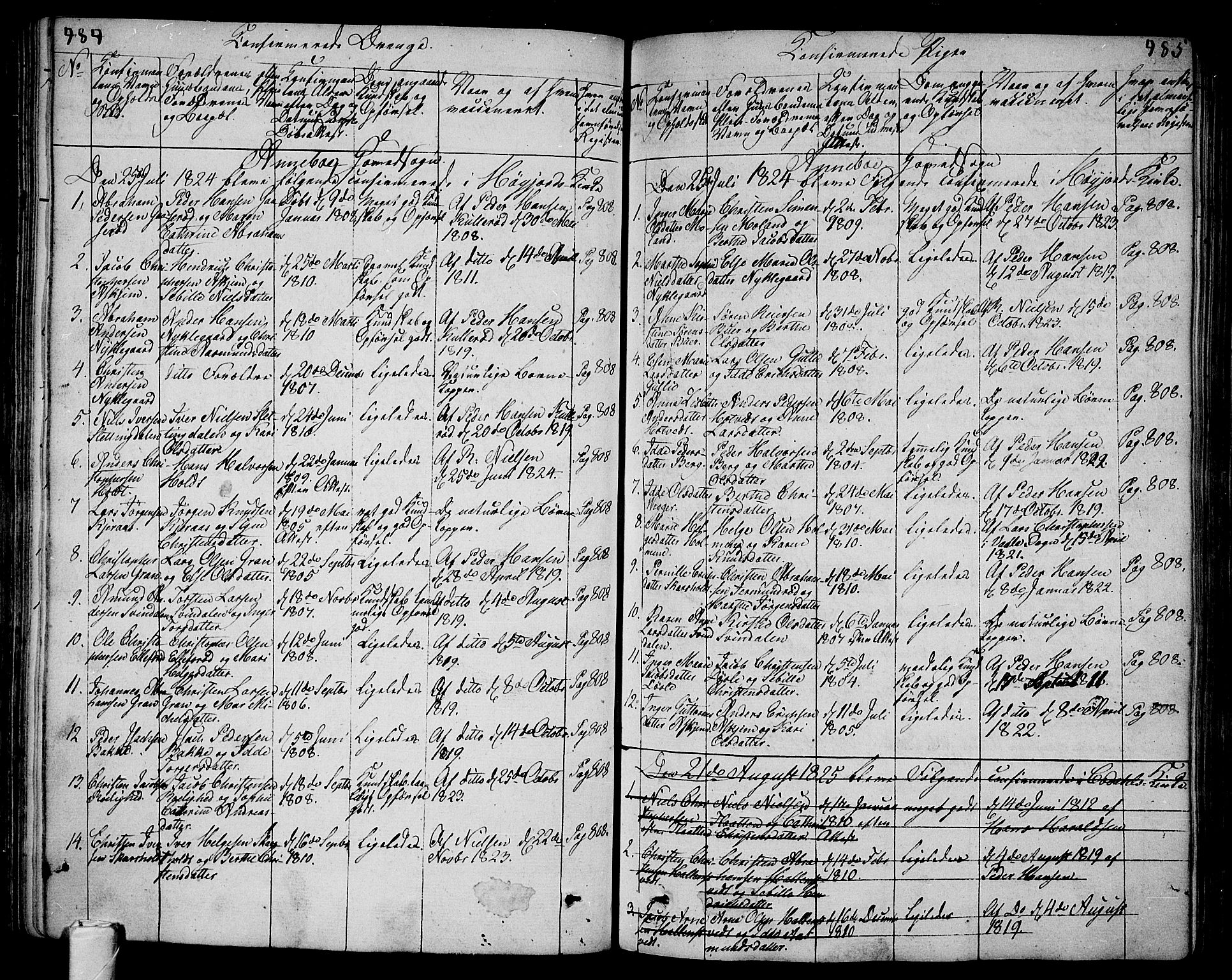 Andebu kirkebøker, AV/SAKO-A-336/F/Fa/L0003: Parish register (official) no. 3 /1, 1803-1828, p. 484-485