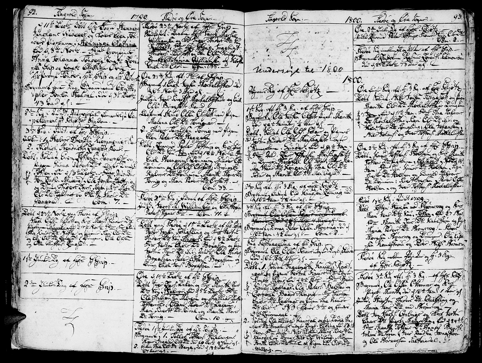 Ministerialprotokoller, klokkerbøker og fødselsregistre - Møre og Romsdal, SAT/A-1454/586/L0981: Parish register (official) no. 586A07, 1794-1819, p. 92-93