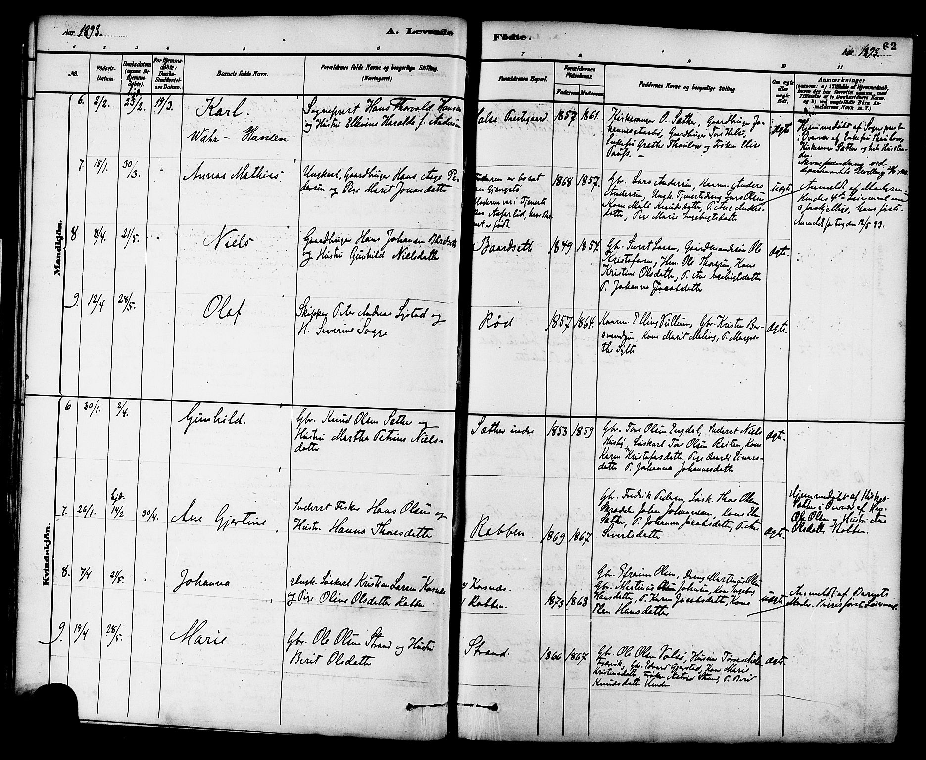 Ministerialprotokoller, klokkerbøker og fødselsregistre - Møre og Romsdal, AV/SAT-A-1454/576/L0885: Parish register (official) no. 576A03, 1880-1898, p. 62