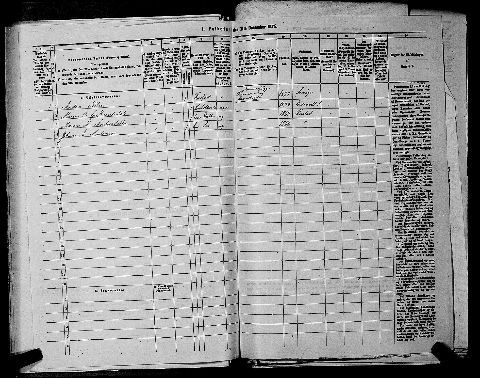 RA, 1875 census for 0236P Nes, 1875, p. 327