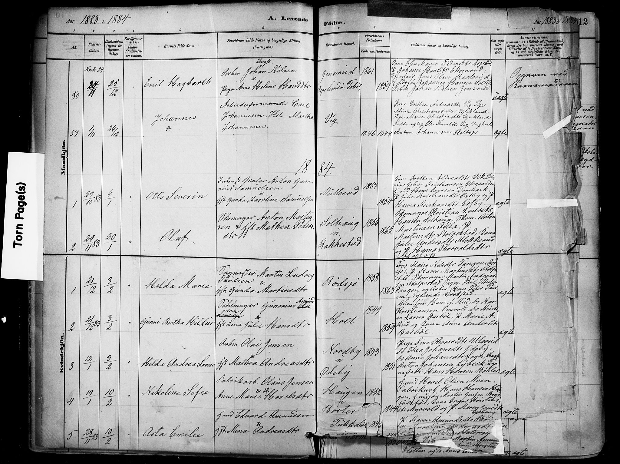 Enebakk prestekontor Kirkebøker, AV/SAO-A-10171c/F/Fa/L0016: Parish register (official) no. I 16, 1883-1898, p. 11