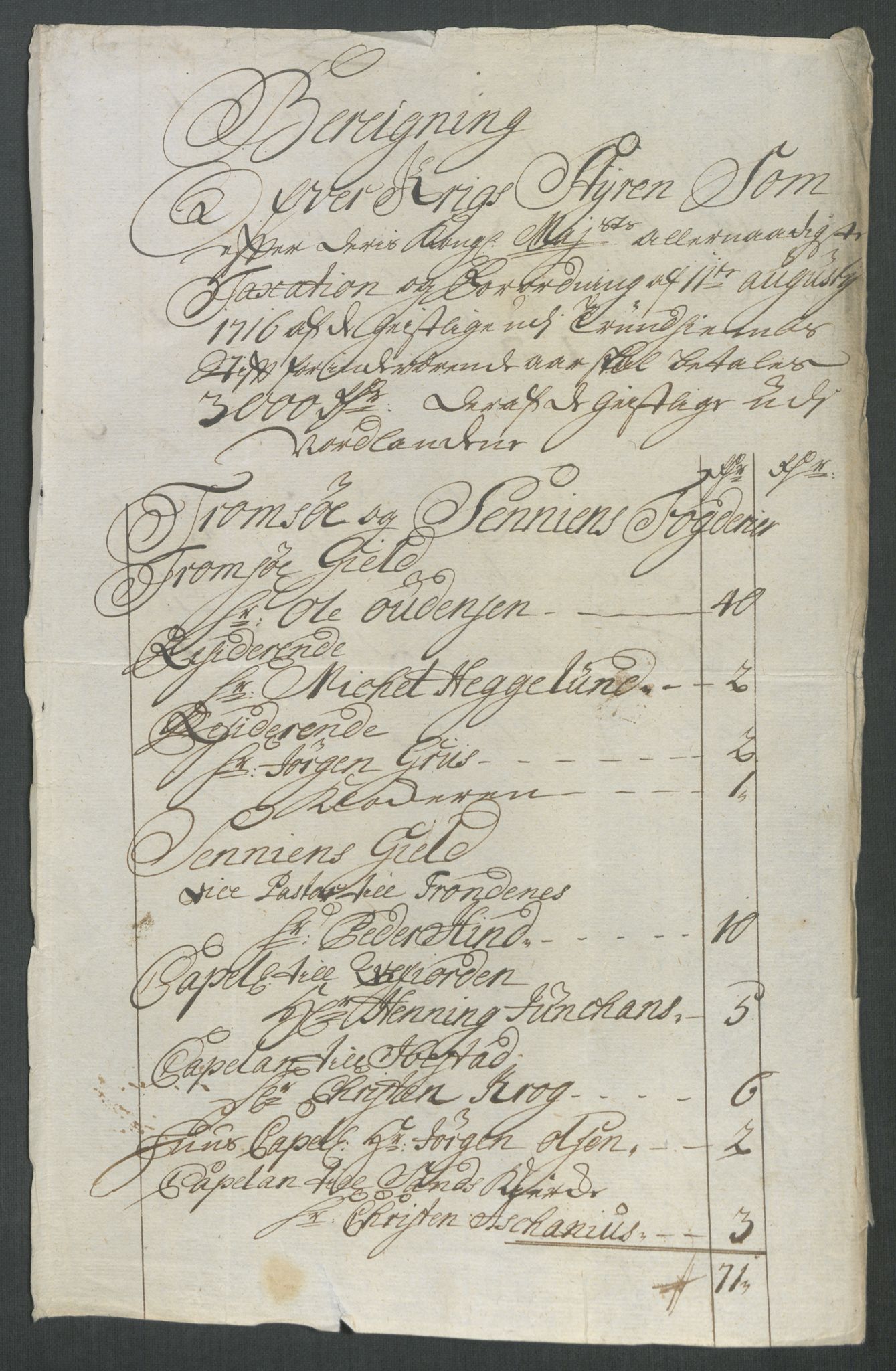 Rentekammeret inntil 1814, Reviderte regnskaper, Fogderegnskap, AV/RA-EA-4092/R68/L4763: Fogderegnskap Senja og Troms, 1717, p. 193