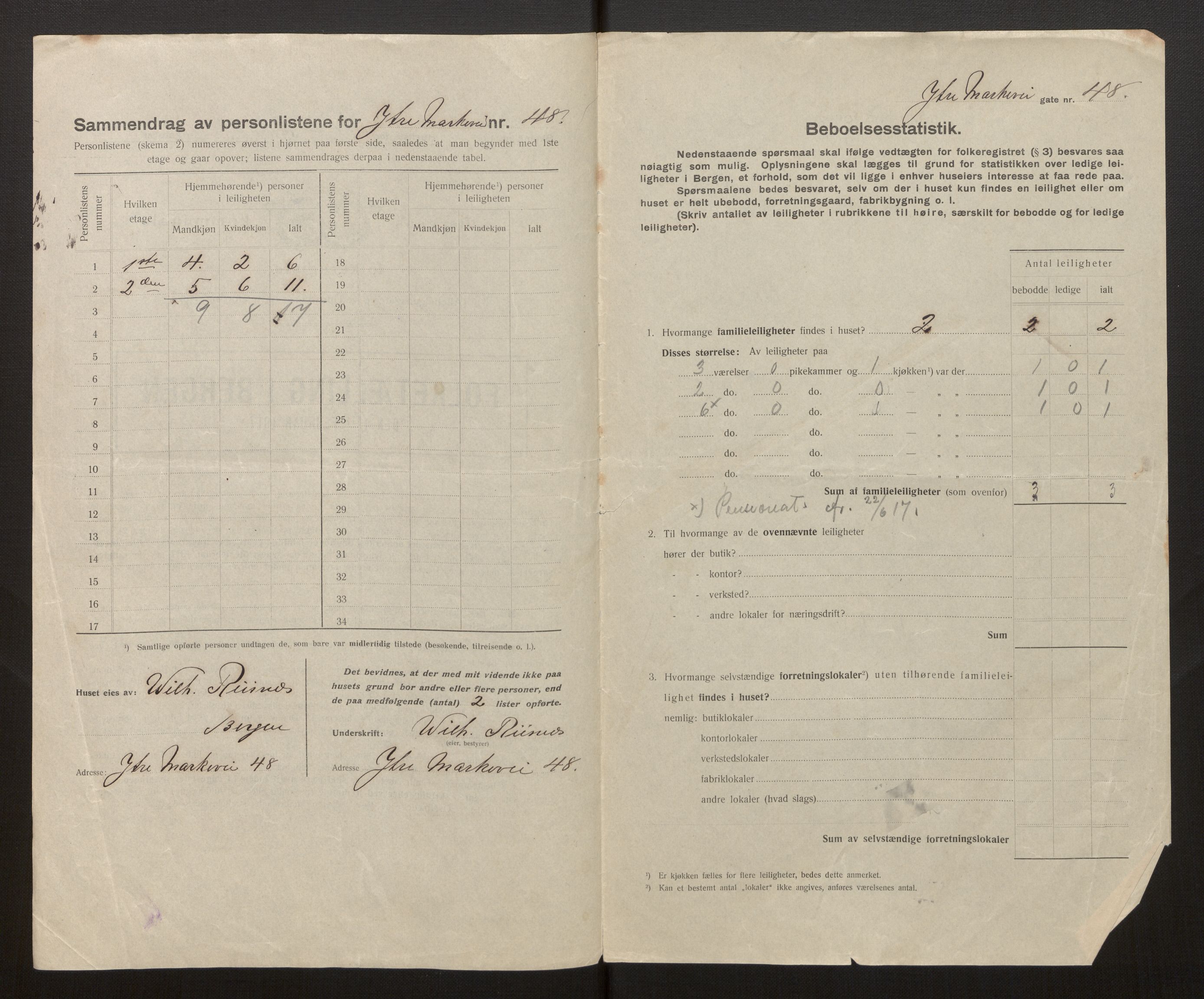 SAB, Municipal Census 1917 for Bergen, 1917, p. 23629