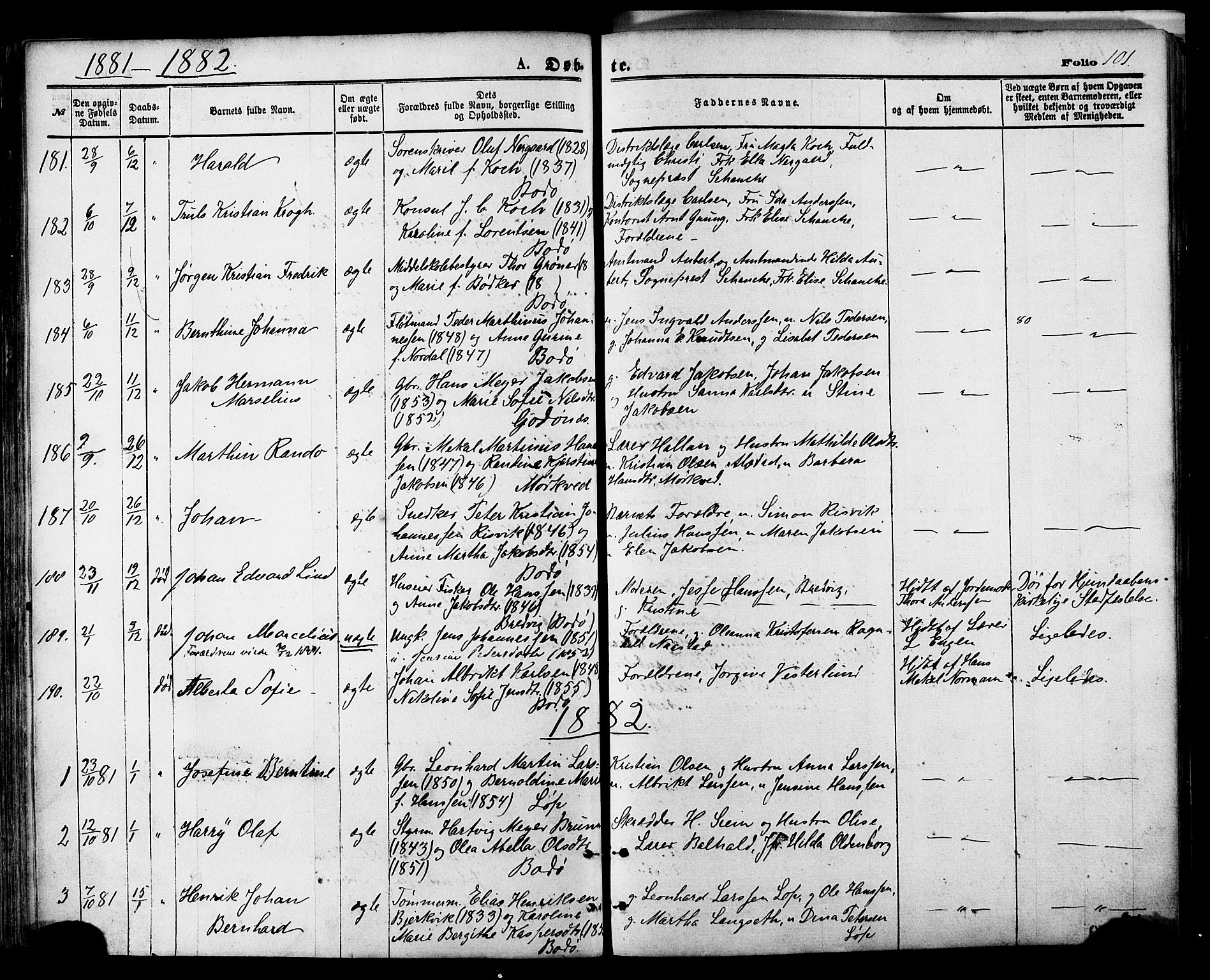 Ministerialprotokoller, klokkerbøker og fødselsregistre - Nordland, SAT/A-1459/801/L0009: Parish register (official) no. 801A09, 1876-1883, p. 101