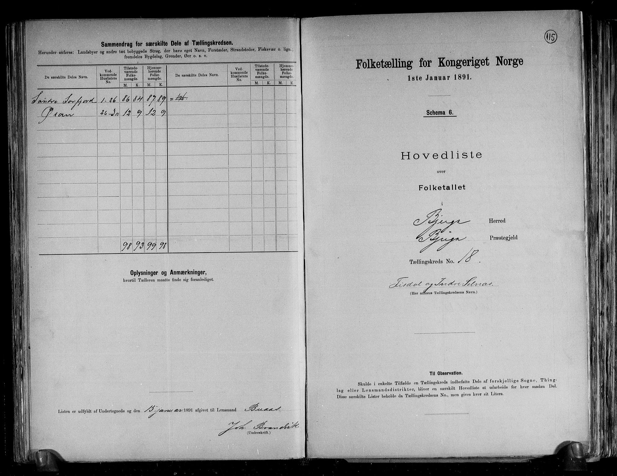 RA, 1891 census for 1627 Bjugn, 1891, p. 42