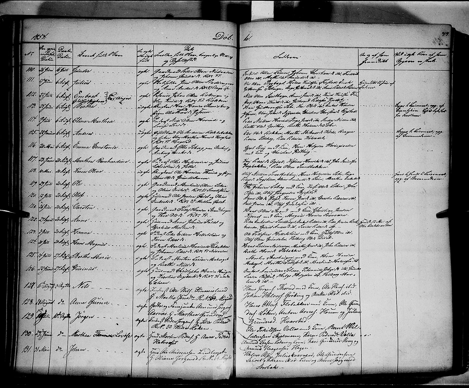 Elverum prestekontor, AV/SAH-PREST-044/H/Ha/Haa/L0009: Parish register (official) no. 9, 1843-1856, p. 77