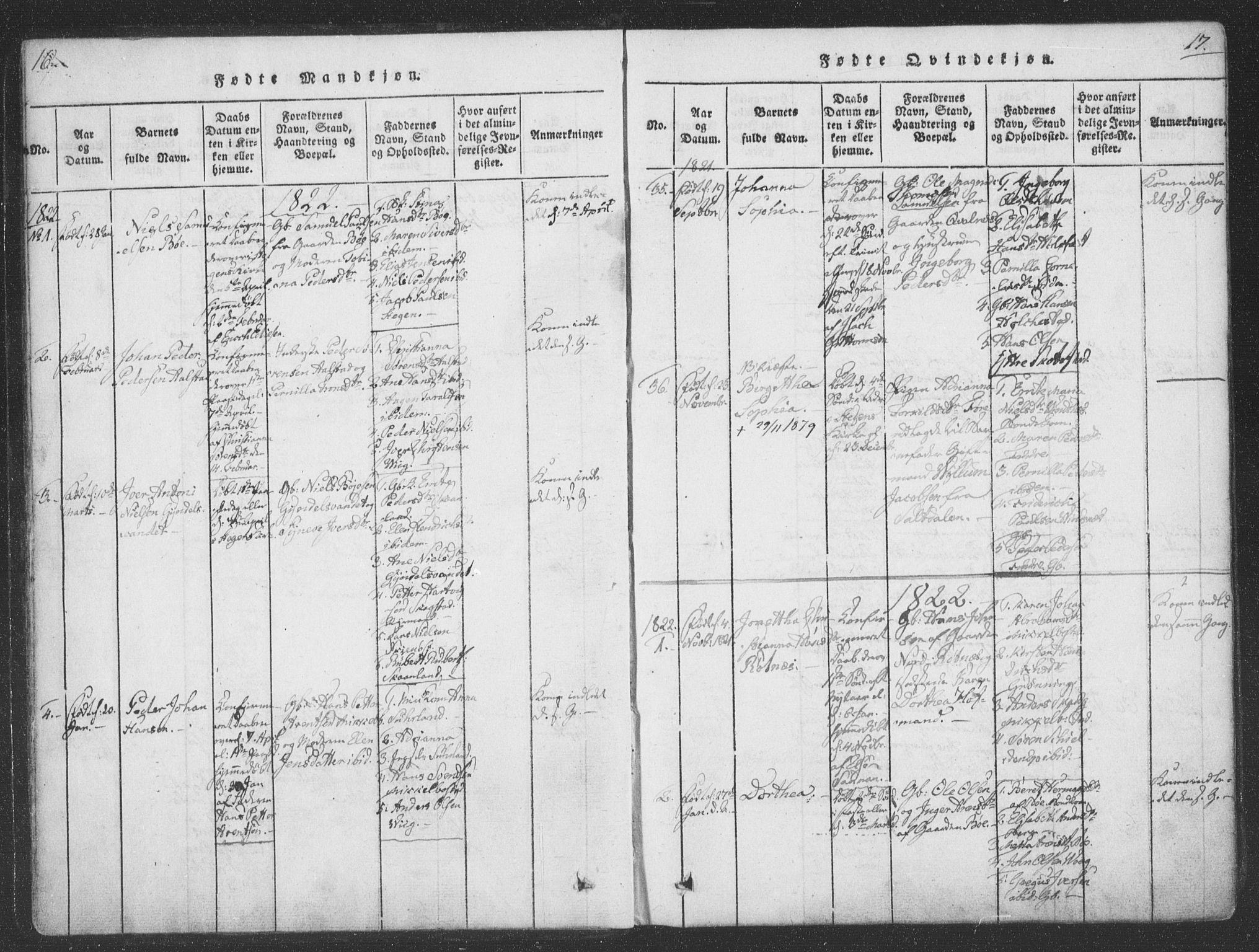 Ministerialprotokoller, klokkerbøker og fødselsregistre - Nordland, SAT/A-1459/855/L0798: Parish register (official) no. 855A06, 1821-1835, p. 16-17