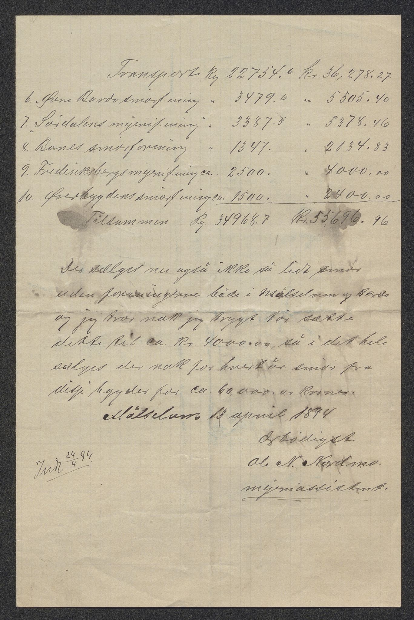 Landbruksdepartementet, Kontorer for reindrift og ferskvannsfiske, RA/S-1247/2/E/Eb/L0013: Lappekommisjonen, 1889-1894, p. 85