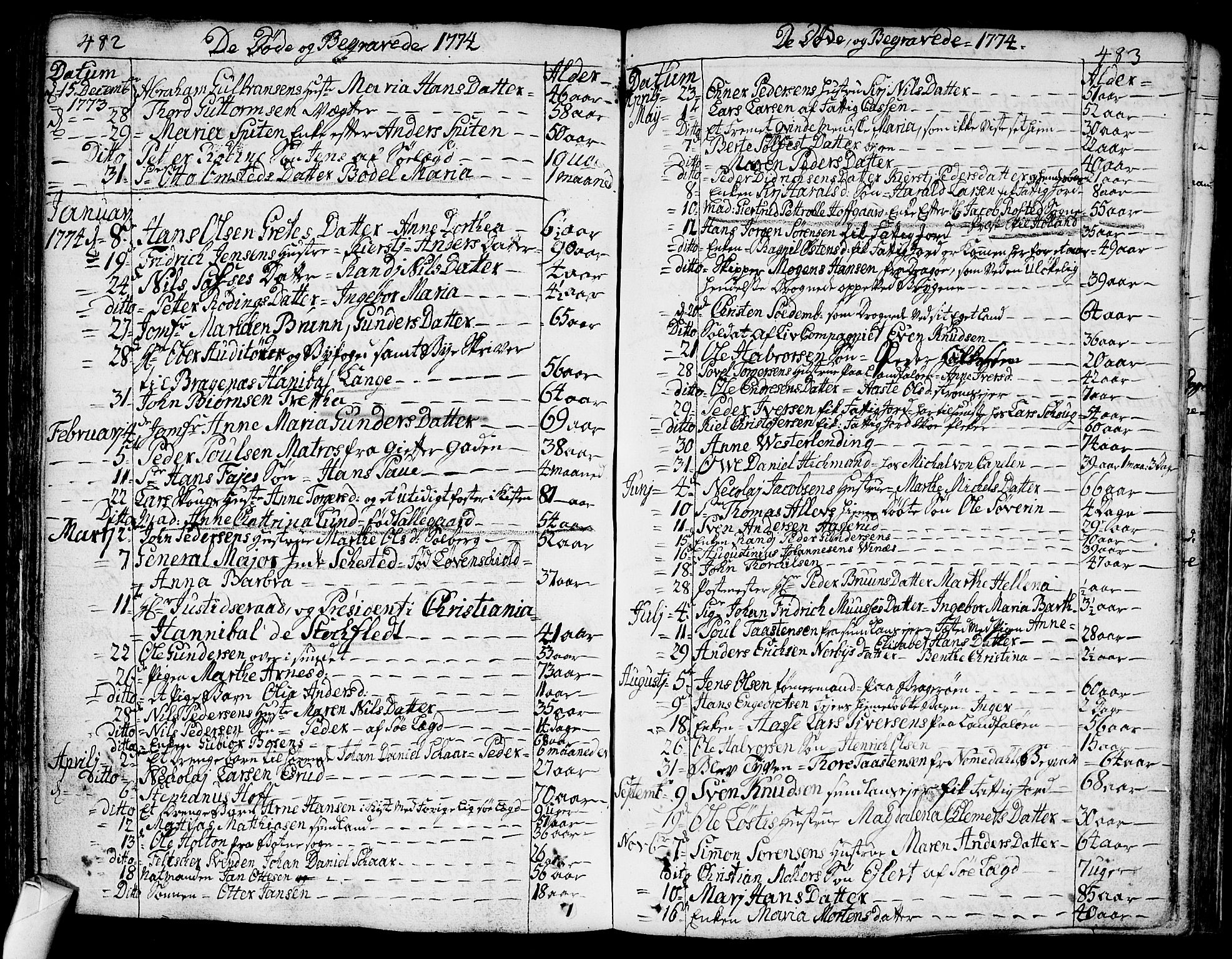 Bragernes kirkebøker, SAKO/A-6/F/Fa/L0005: Parish register (official) no. I 5, 1759-1781, p. 482-483