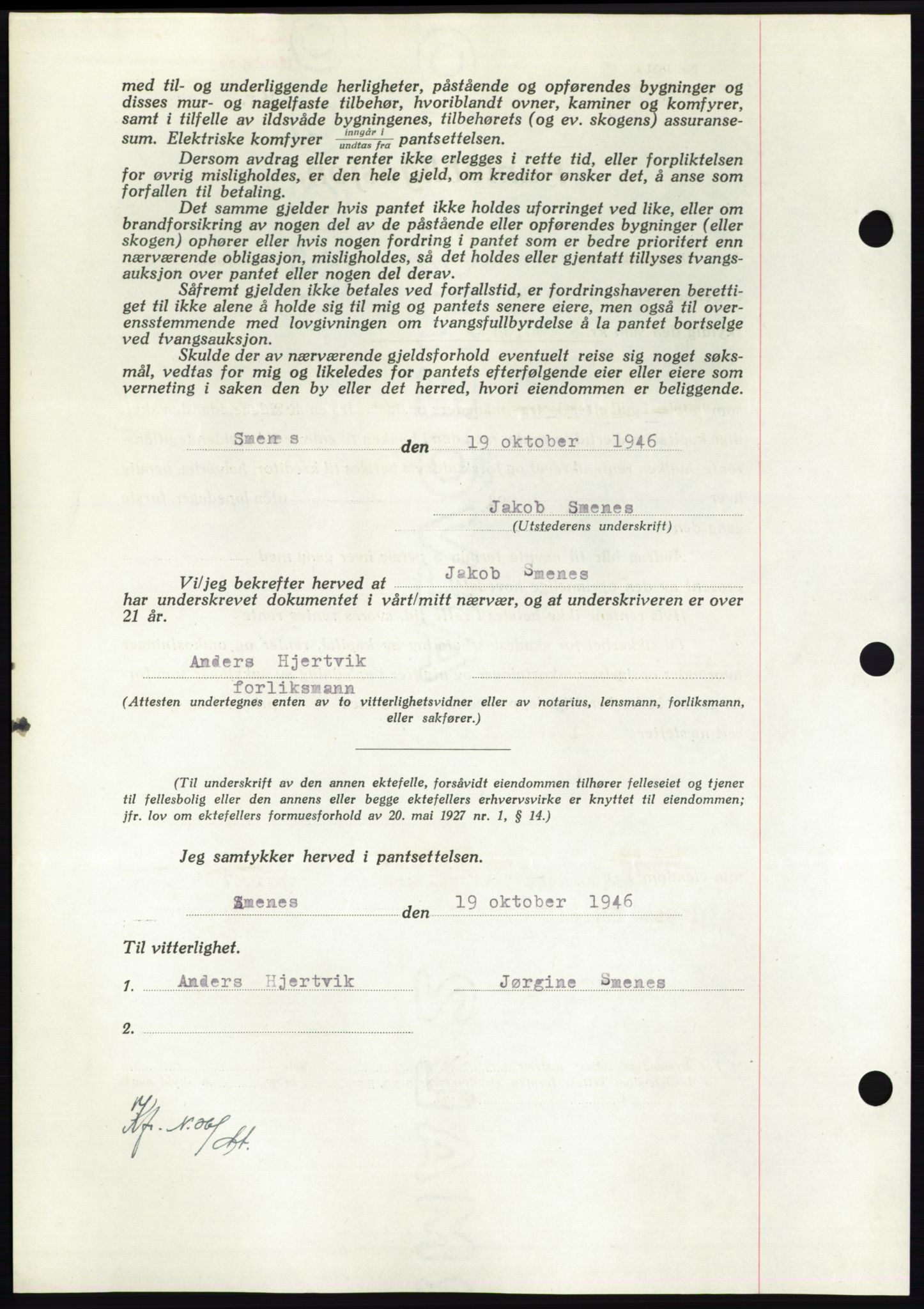 Nordmøre sorenskriveri, AV/SAT-A-4132/1/2/2Ca: Mortgage book no. B95, 1946-1947, Diary no: : 2174/1946