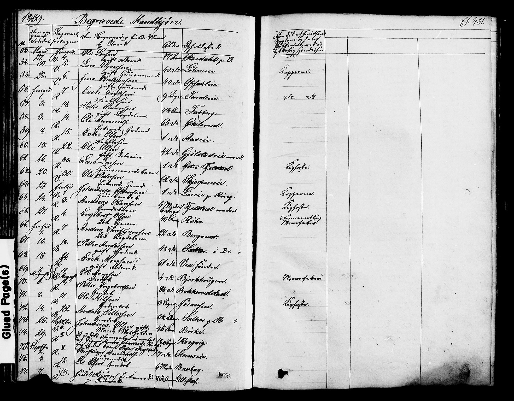 Ringsaker prestekontor, AV/SAH-PREST-014/K/Ka/L0008: Parish register (official) no. 8, 1837-1850, p. 431