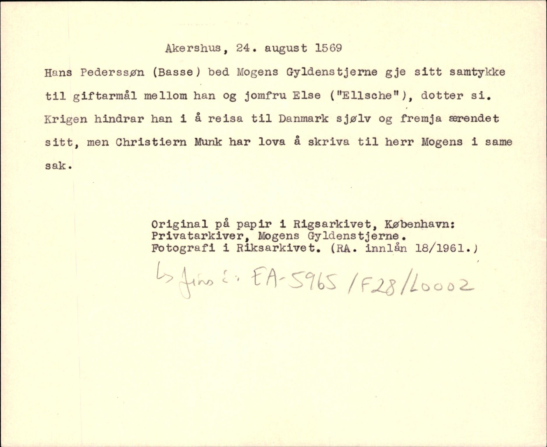 Riksarkivets diplomsamling, AV/RA-EA-5965/F35/F35d/L0001: Innlånte diplomer, seddelregister, 1316-1591, p. 357
