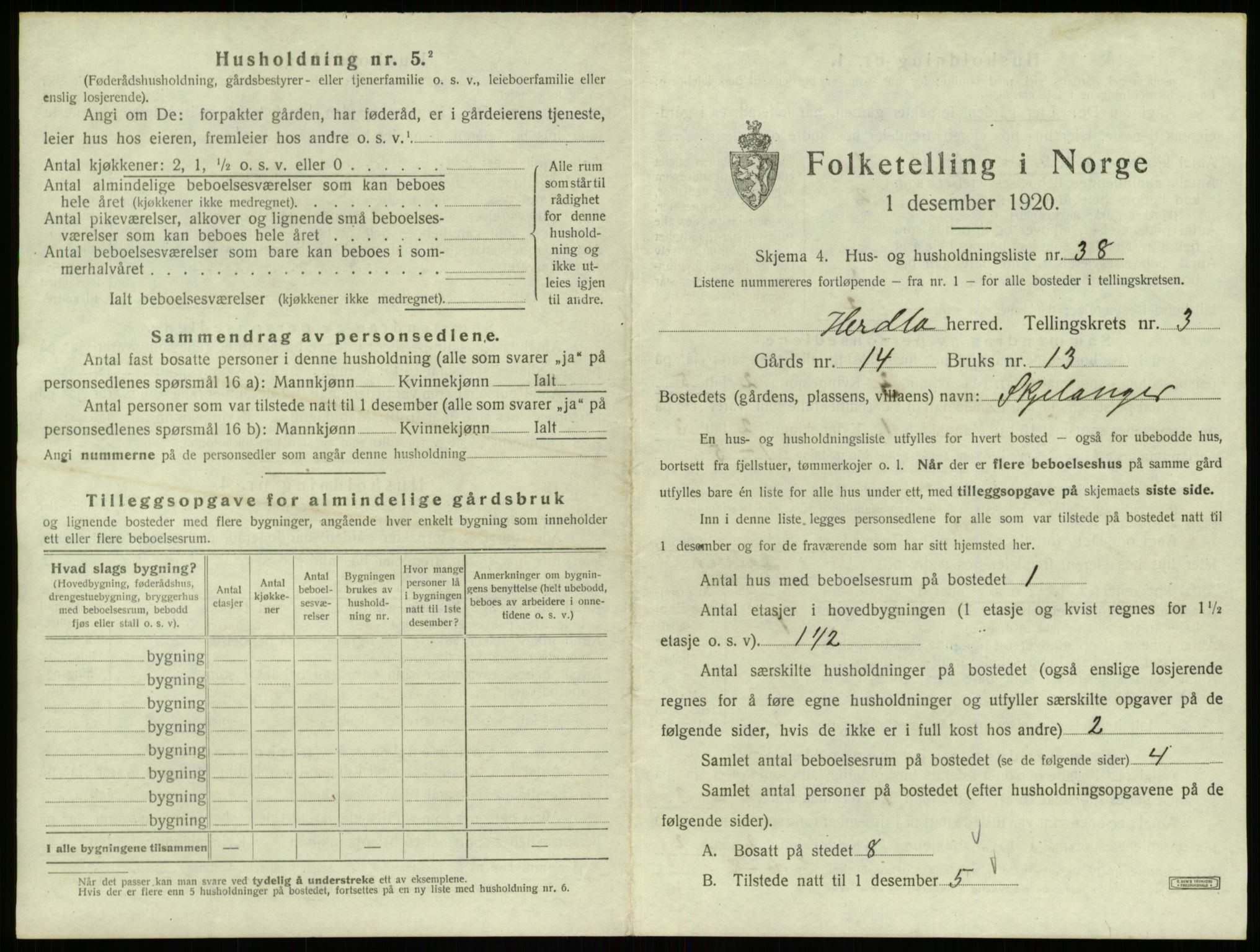 SAB, 1920 census for Herdla, 1920, p. 358