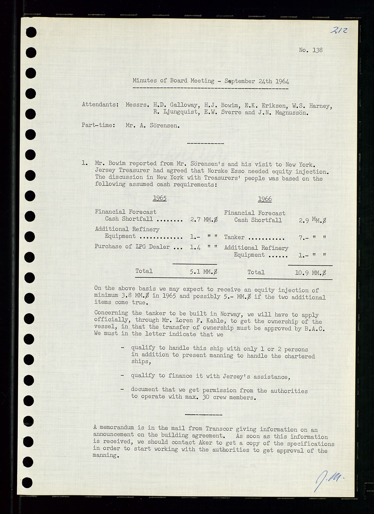 Pa 0982 - Esso Norge A/S, AV/SAST-A-100448/A/Aa/L0001/0004: Den administrerende direksjon Board minutes (styrereferater) / Den administrerende direksjon Board minutes (styrereferater), 1963-1964, p. 49