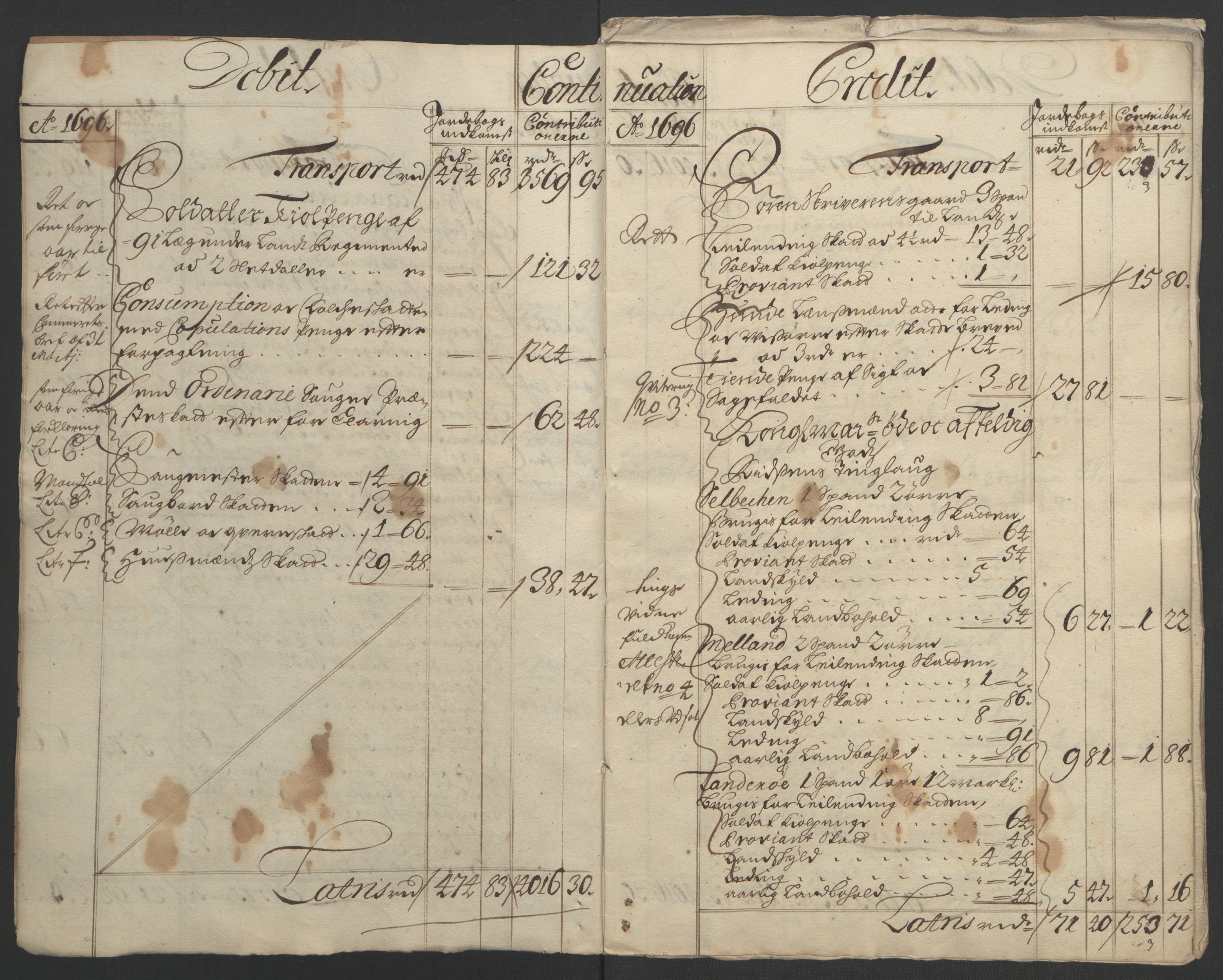 Rentekammeret inntil 1814, Reviderte regnskaper, Fogderegnskap, AV/RA-EA-4092/R57/L3851: Fogderegnskap Fosen, 1695-1696, p. 196