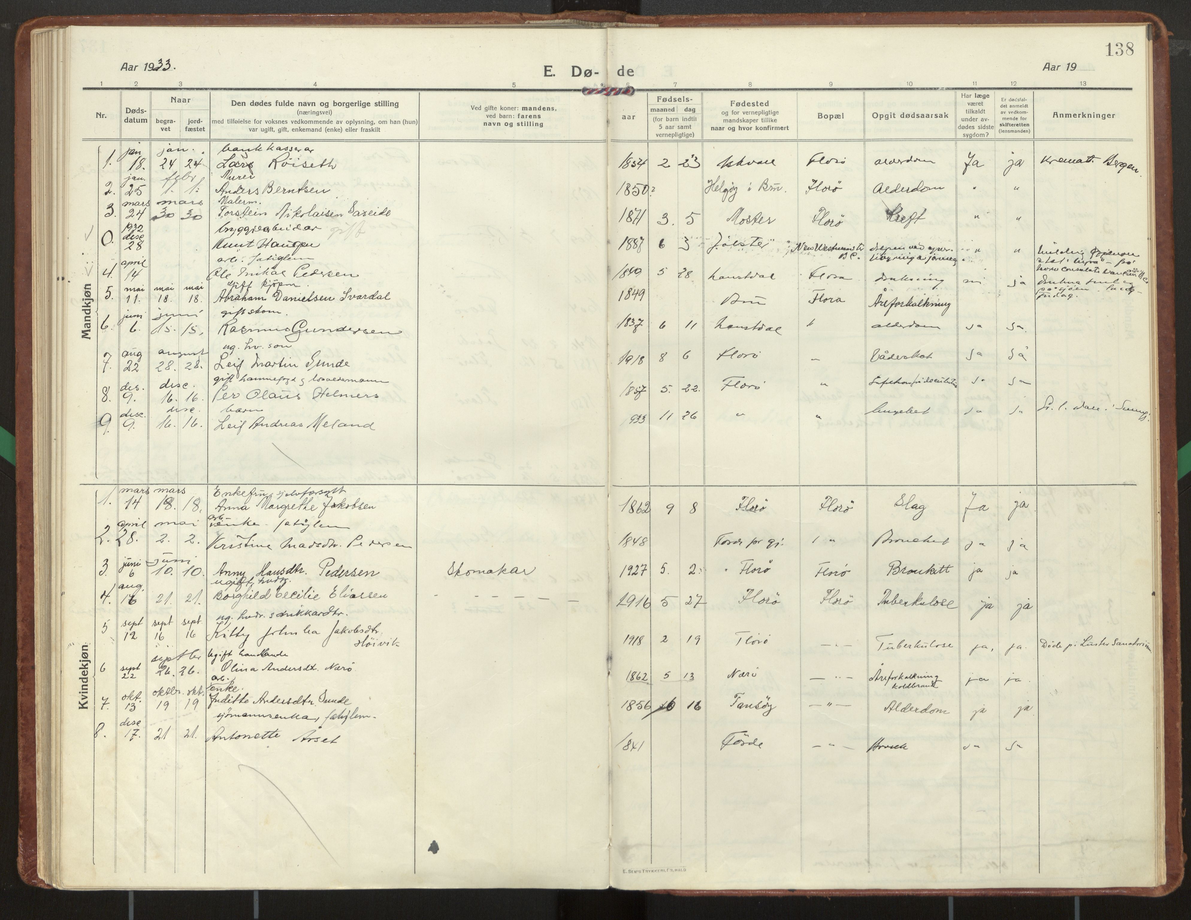 Kinn sokneprestembete, SAB/A-80801/H/Haa/Haac/L0003: Parish register (official) no. C 3, 1917-1934, p. 138