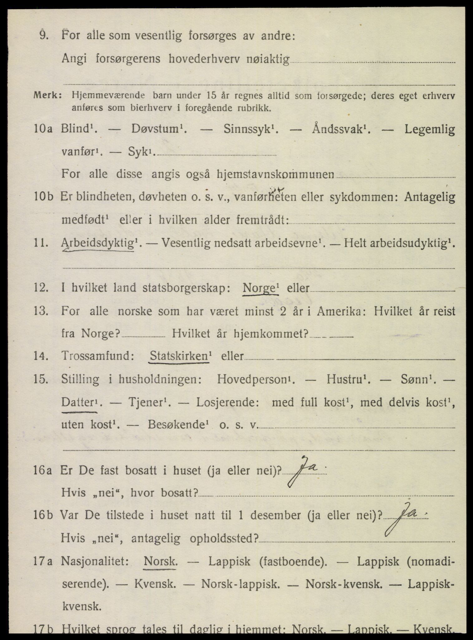 SAT, 1920 census for Vega, 1920, p. 1694