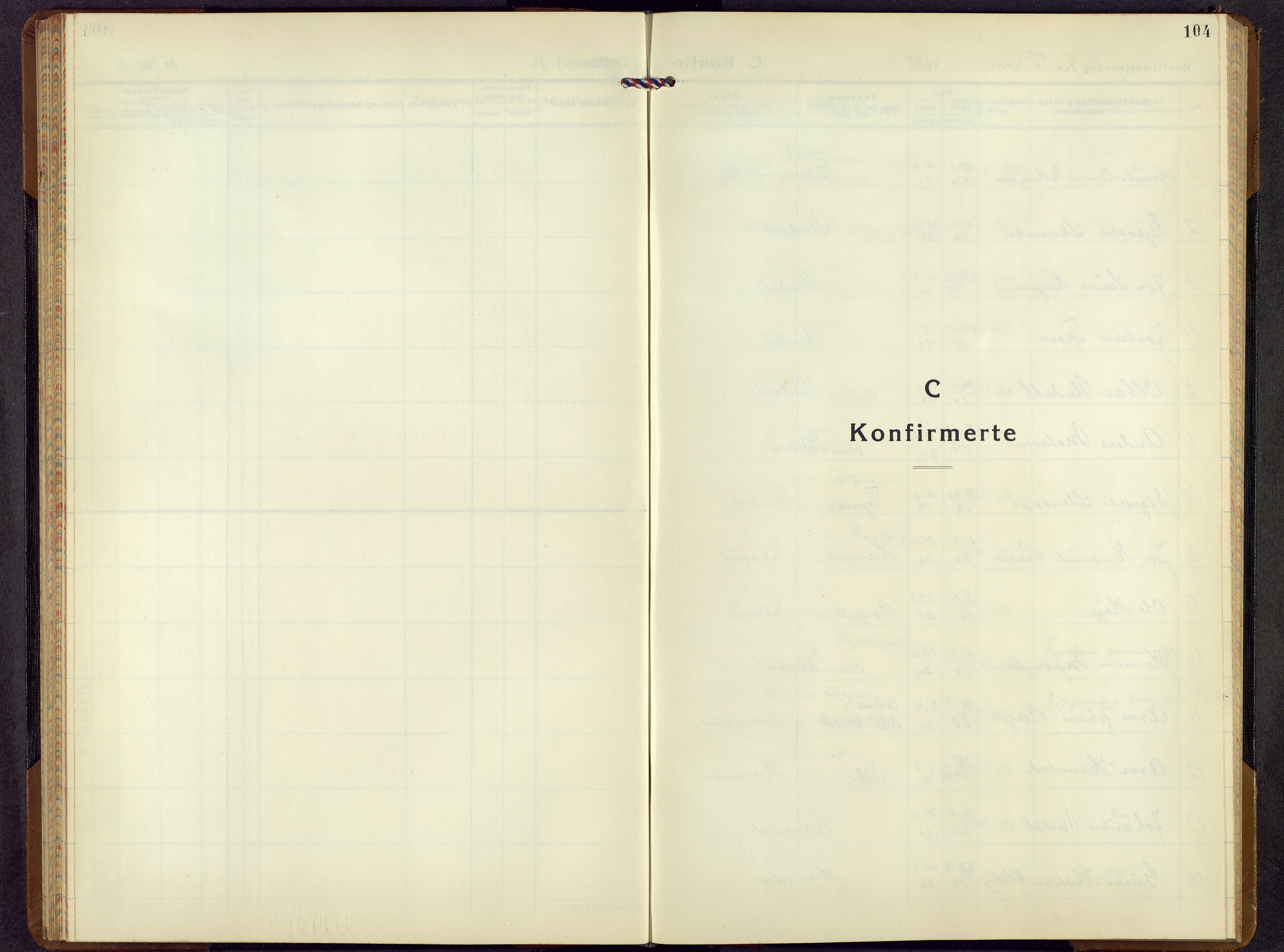 Rendalen prestekontor, SAH/PREST-054/H/Ha/Hab/L0005: Parish register (copy) no. 5, 1931-1959, p. 104