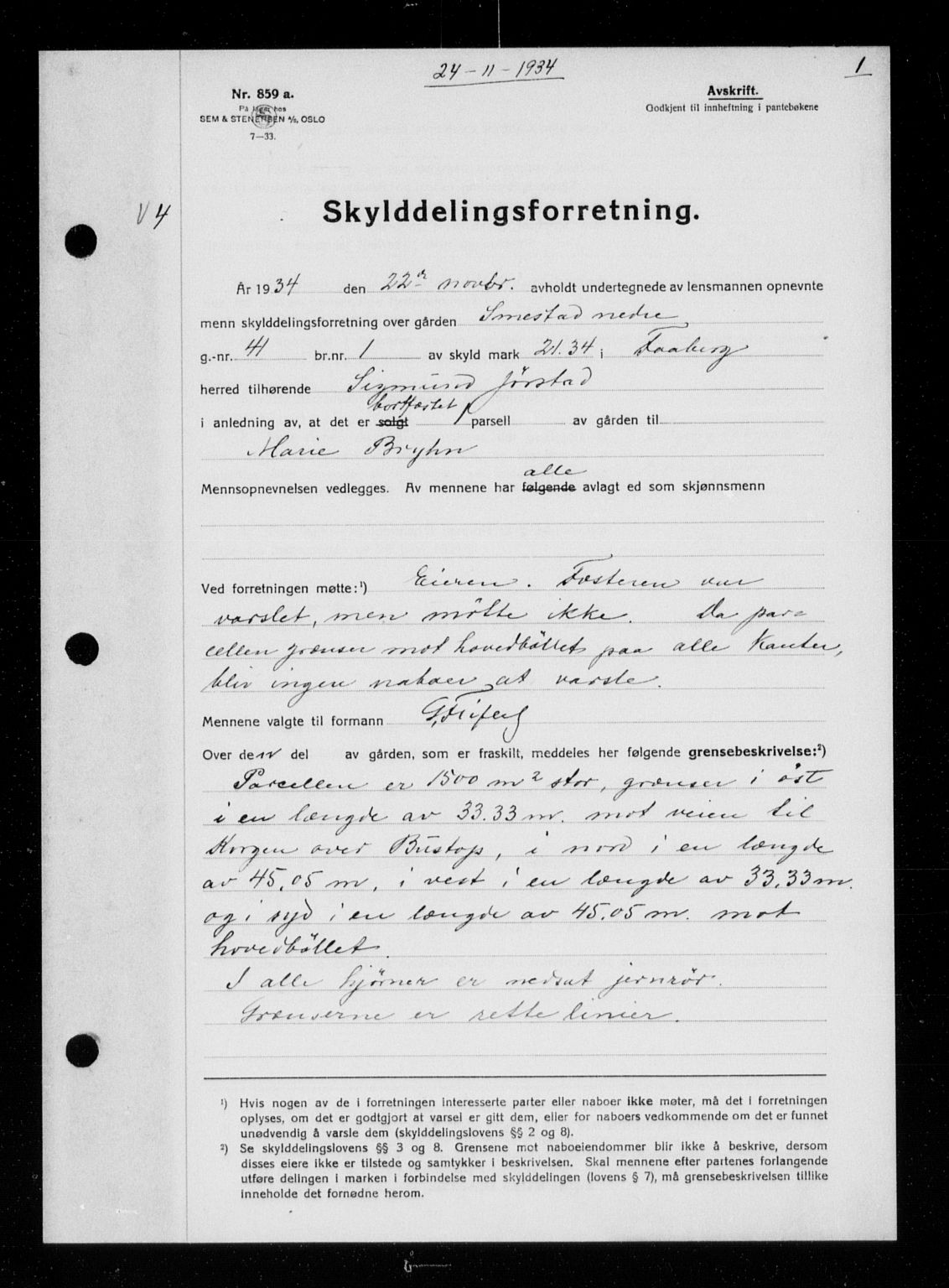 Sør-Gudbrandsdal tingrett, AV/SAH-TING-004/H/Hb/Hbb/L0026: Mortgage book no. II 26, 1934-1935, p. 1