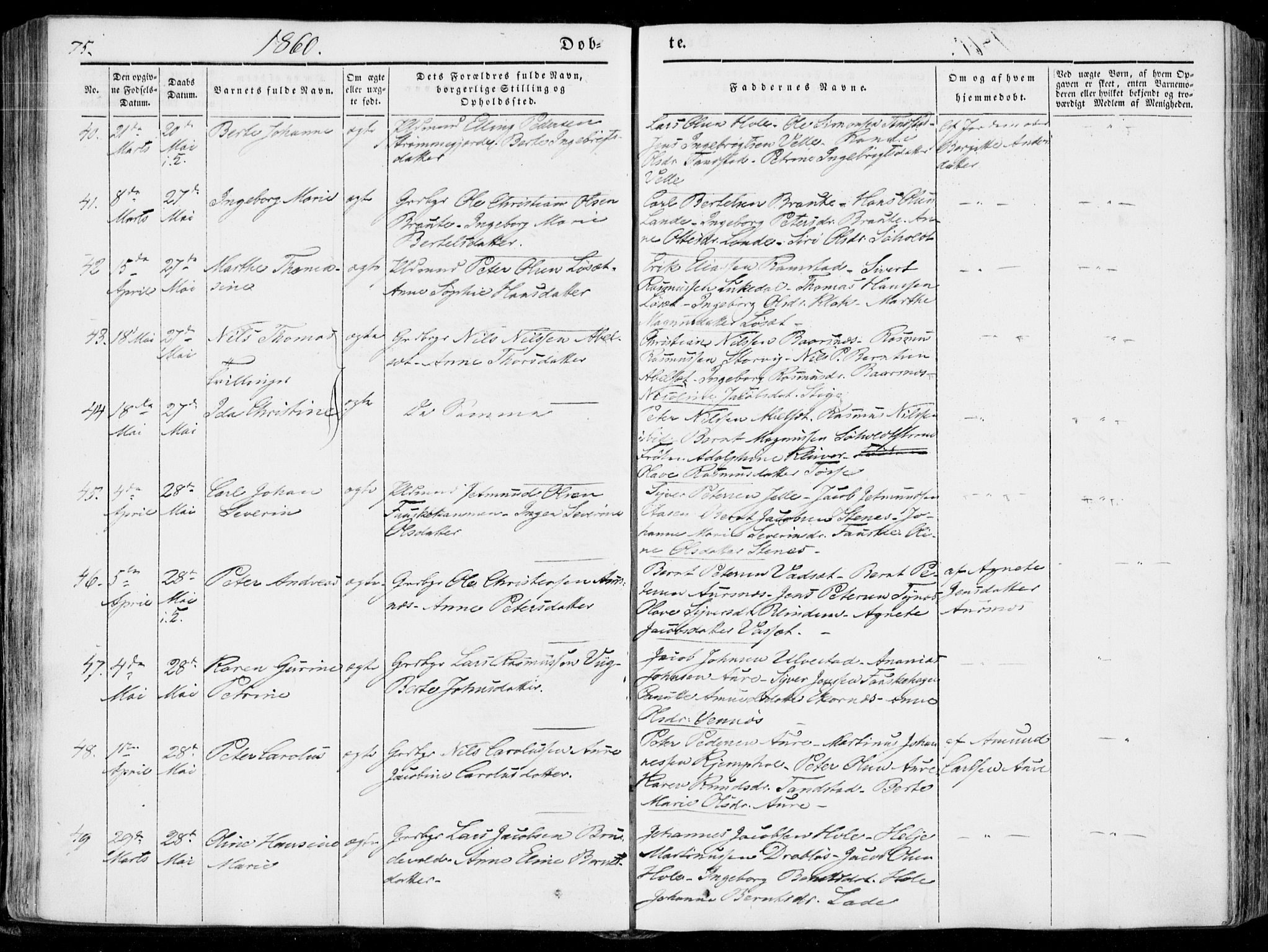 Ministerialprotokoller, klokkerbøker og fødselsregistre - Møre og Romsdal, SAT/A-1454/522/L0313: Parish register (official) no. 522A08, 1852-1862, p. 75