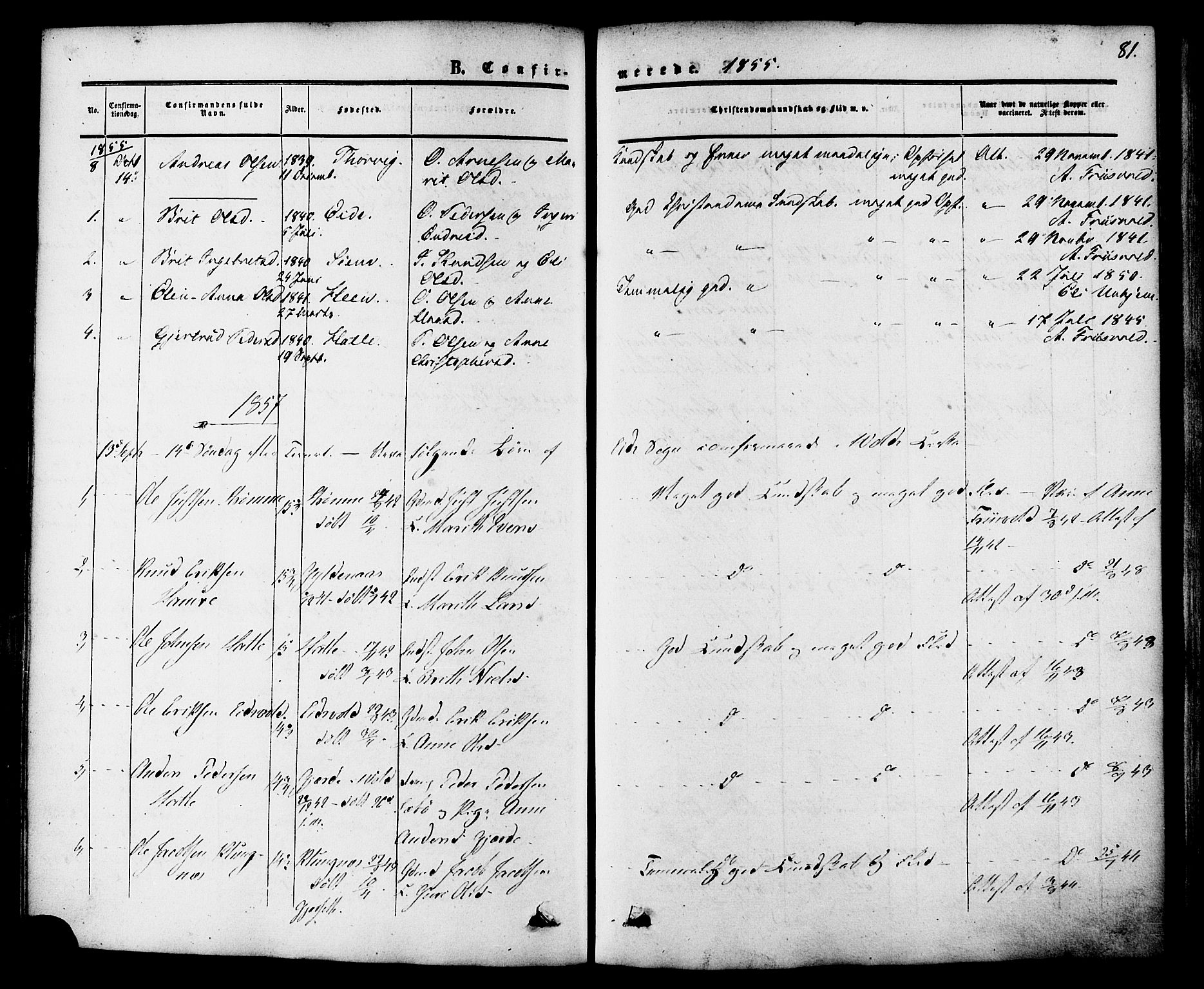 Ministerialprotokoller, klokkerbøker og fødselsregistre - Møre og Romsdal, AV/SAT-A-1454/542/L0552: Parish register (official) no. 542A02, 1854-1884, p. 81