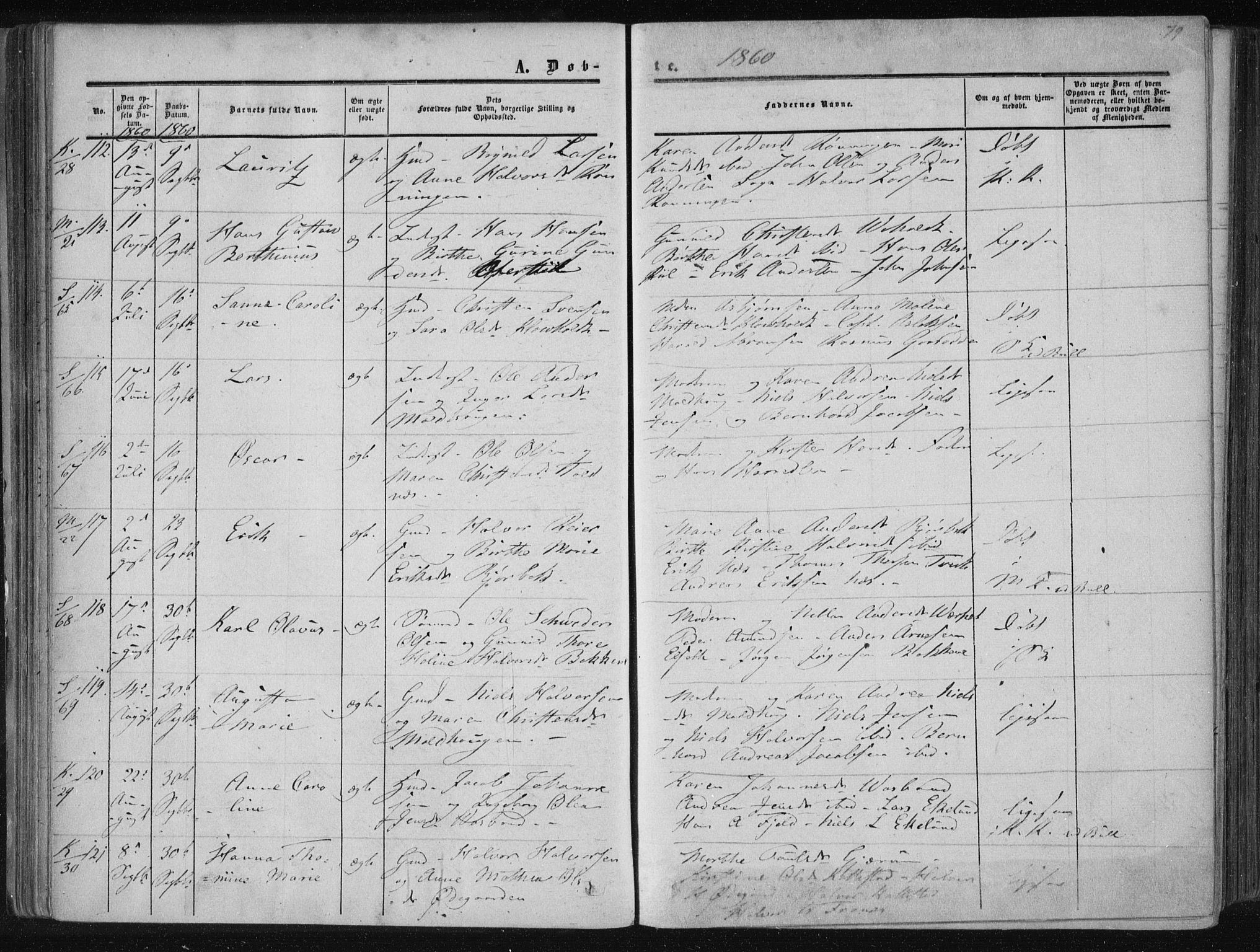 Solum kirkebøker, AV/SAKO-A-306/F/Fa/L0007: Parish register (official) no. I 7, 1856-1864, p. 79