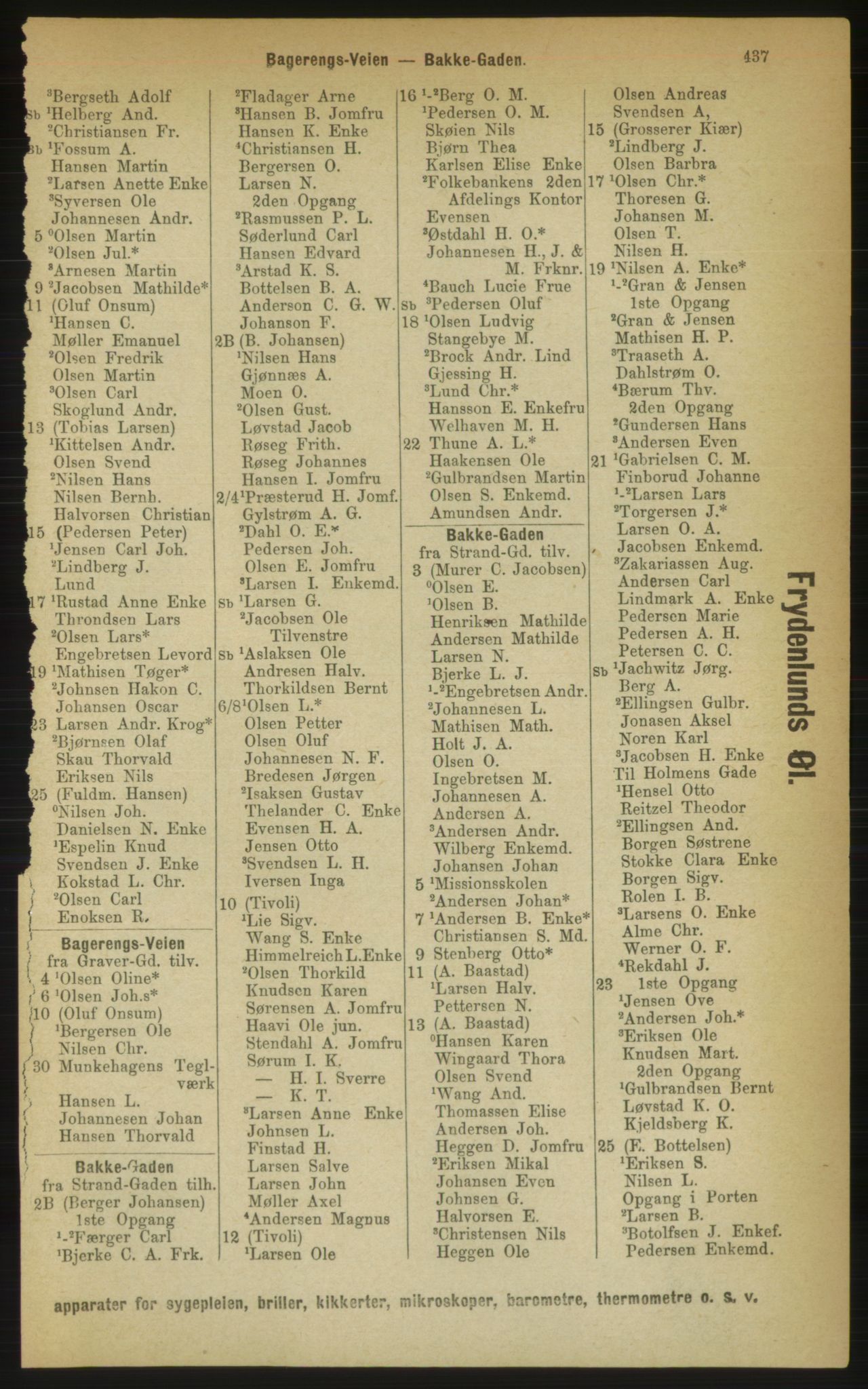 Kristiania/Oslo adressebok, PUBL/-, 1889, p. 437