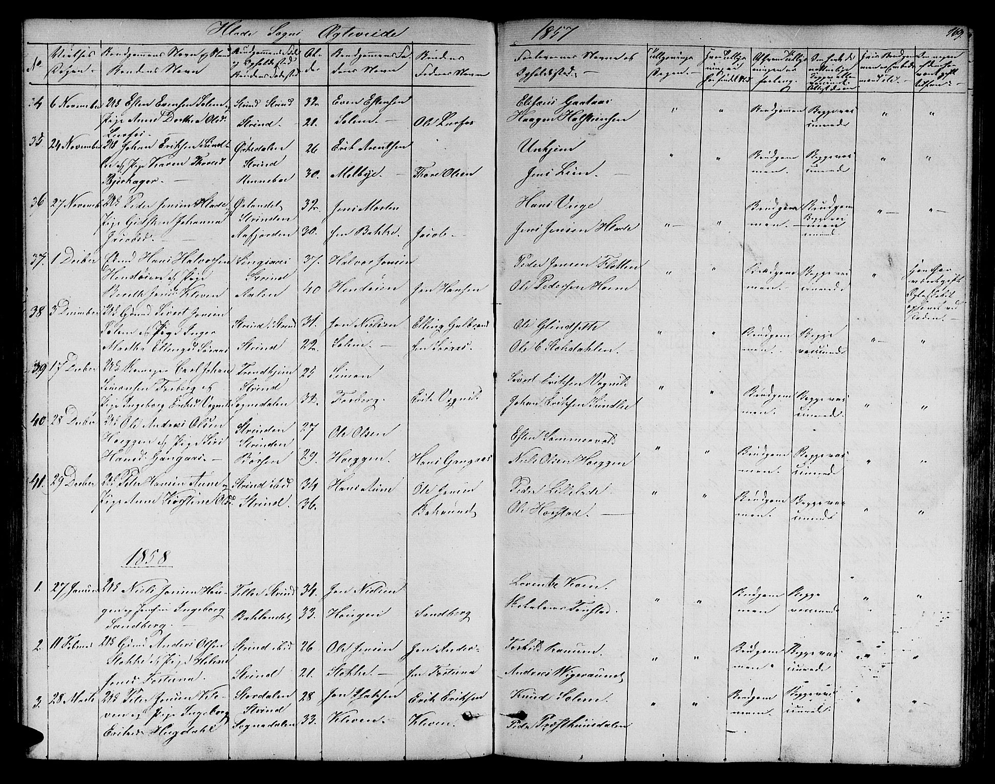 Ministerialprotokoller, klokkerbøker og fødselsregistre - Sør-Trøndelag, AV/SAT-A-1456/606/L0310: Parish register (copy) no. 606C06, 1850-1859, p. 169