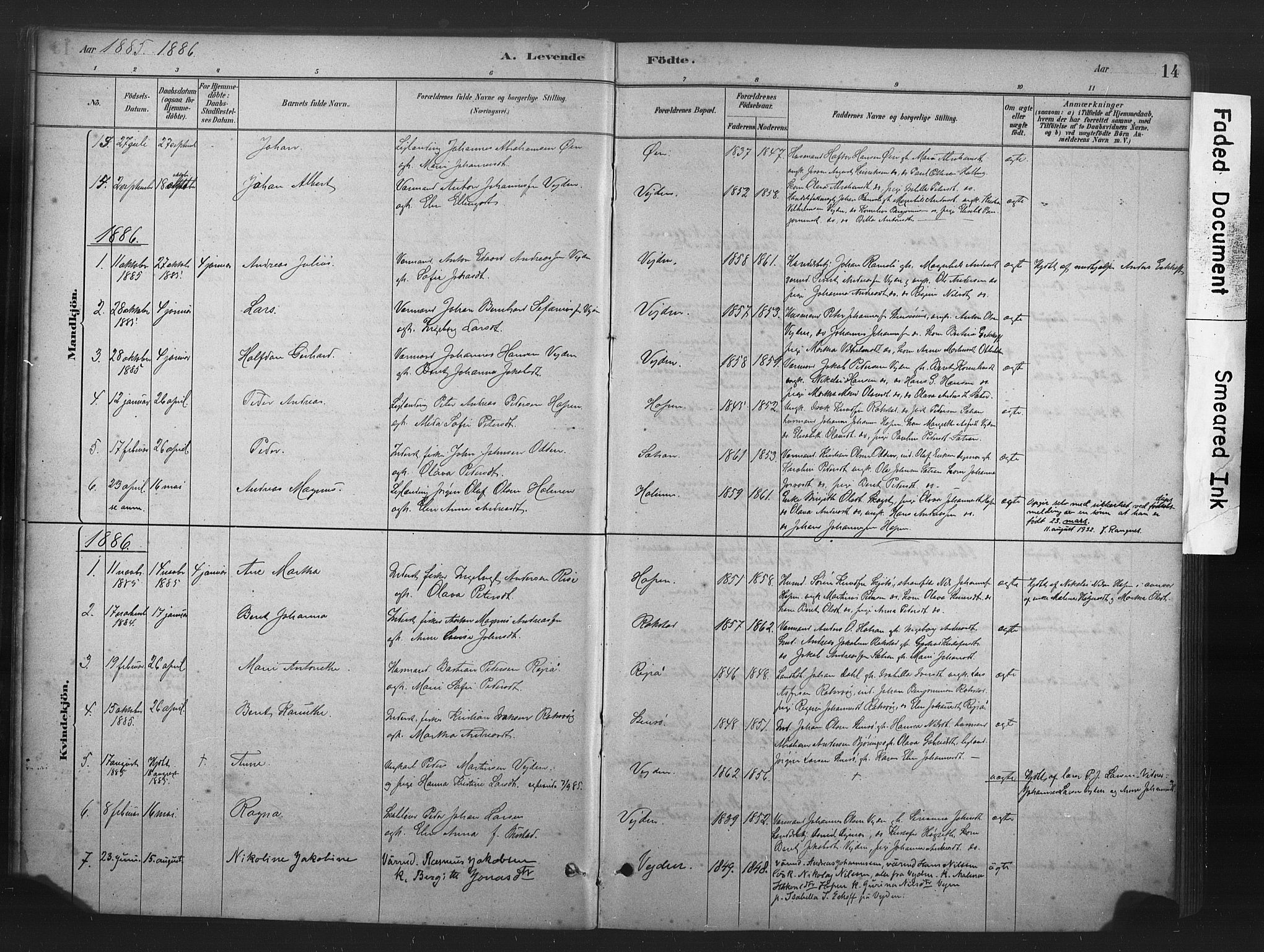 Ministerialprotokoller, klokkerbøker og fødselsregistre - Møre og Romsdal, AV/SAT-A-1454/583/L0954: Parish register (official) no. 583A01, 1880-1906, p. 14