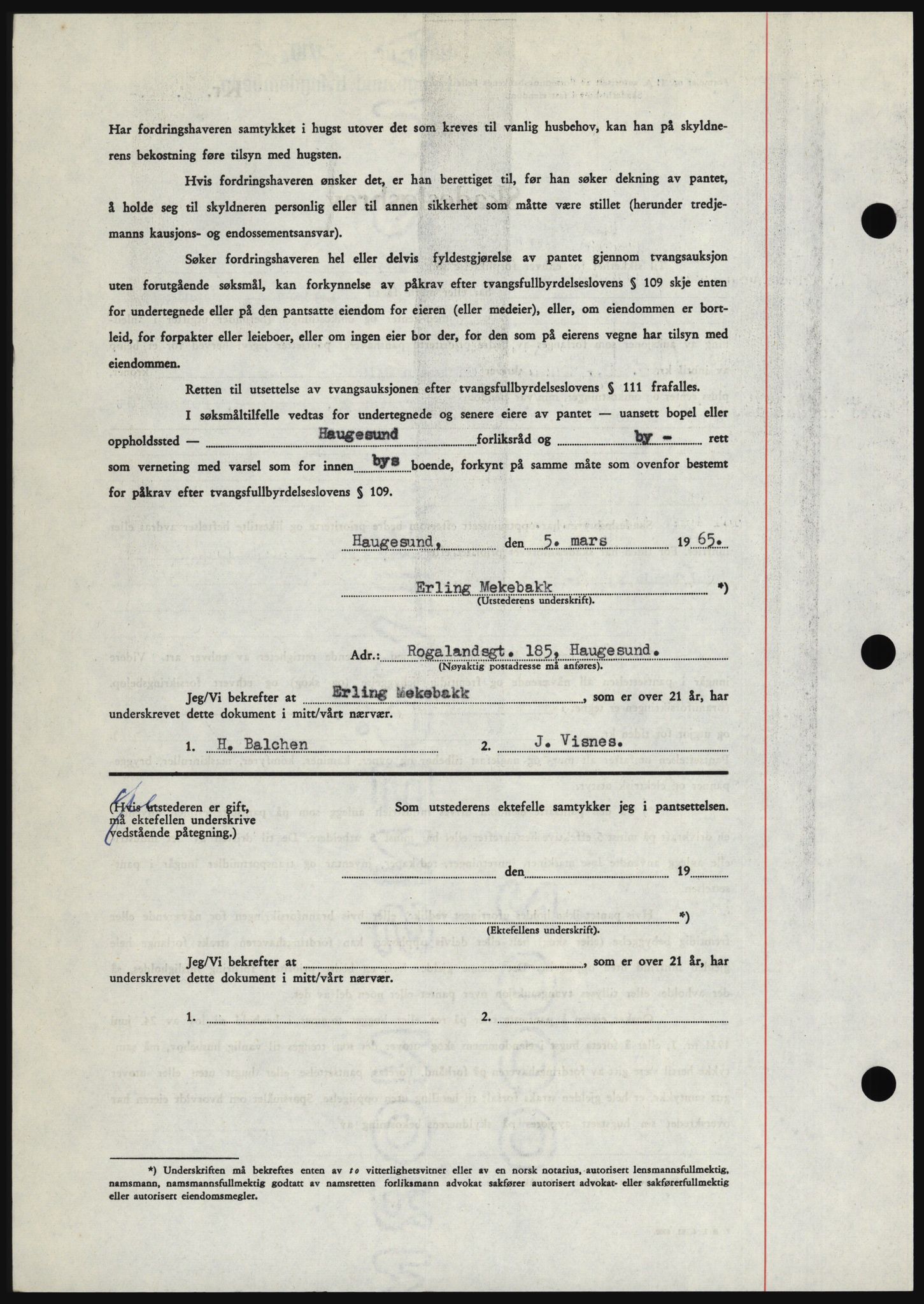 Haugesund tingrett, SAST/A-101415/01/II/IIC/L0053: Mortgage book no. B 53, 1965-1965, Diary no: : 572/1965