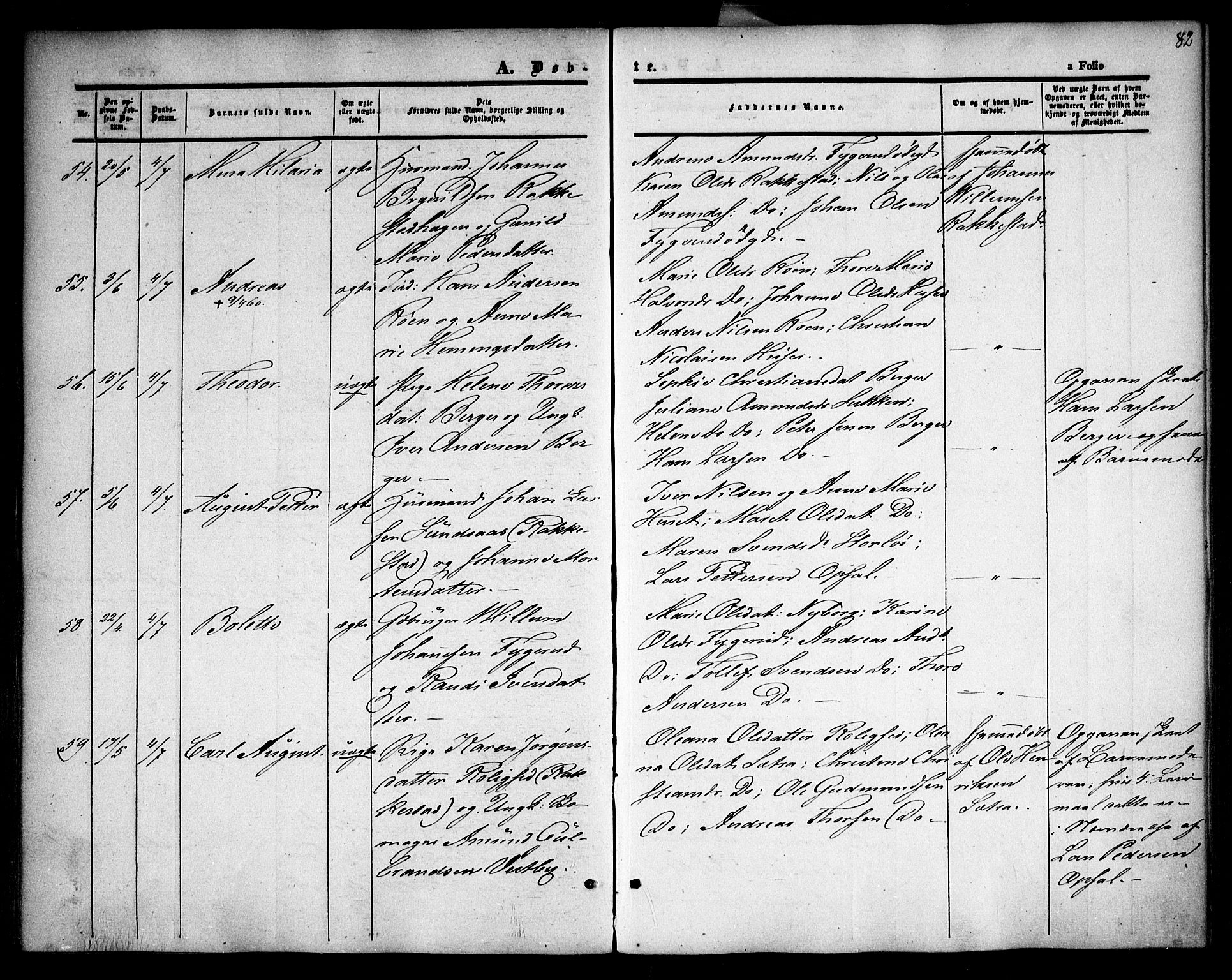 Rødenes prestekontor Kirkebøker, AV/SAO-A-2005/F/Fa/L0006: Parish register (official) no. I 6, 1850-1859, p. 82