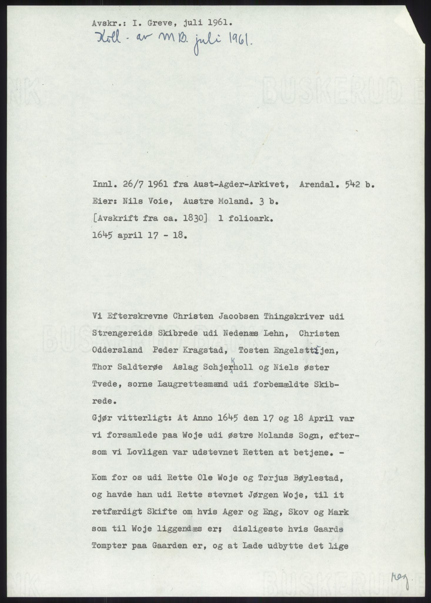 Samlinger til kildeutgivelse, Diplomavskriftsamlingen, RA/EA-4053/H/Ha, p. 390