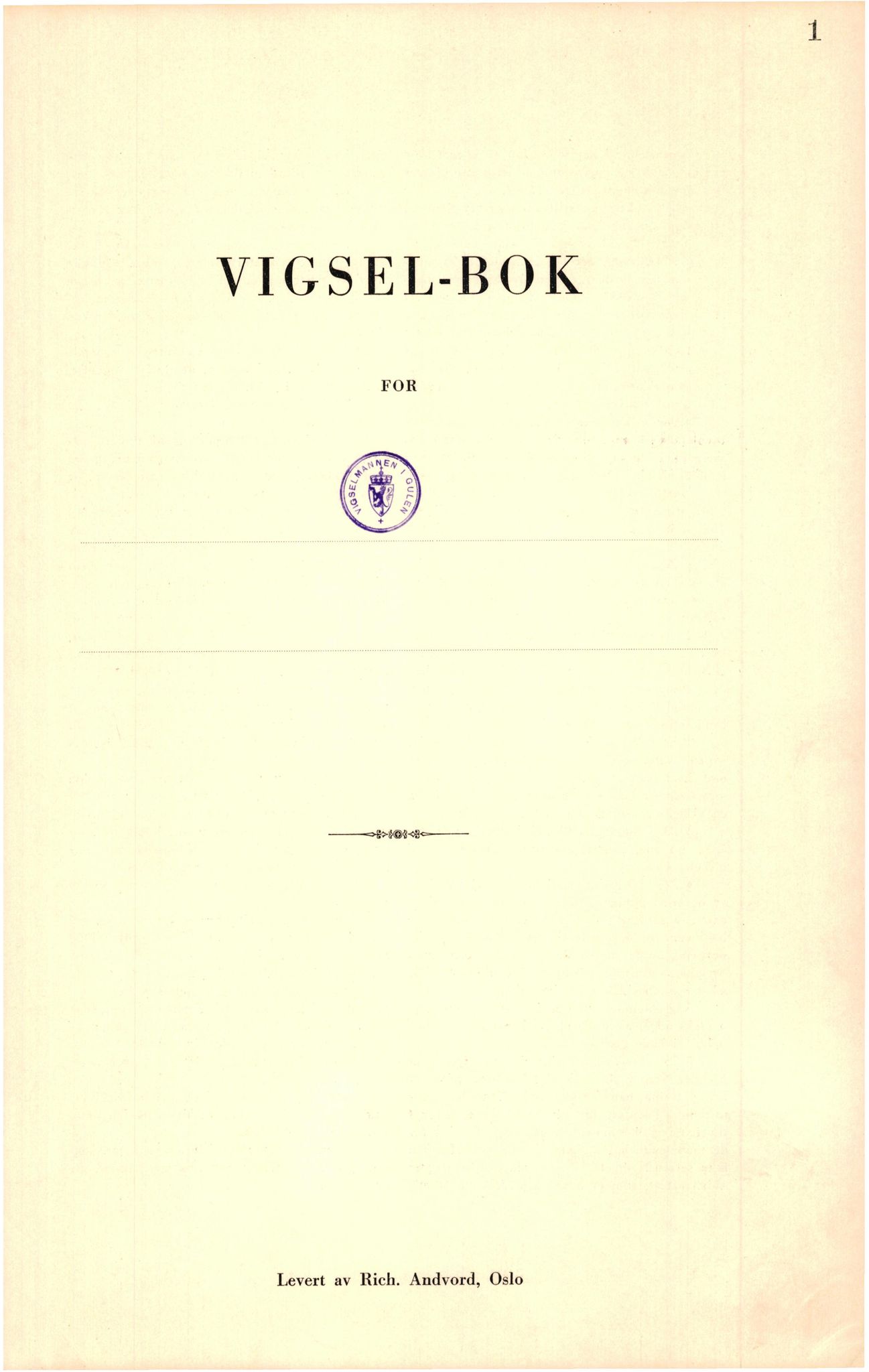 Ytre Sogn tingrett, AV/SAB-A-2601/1/M/Ma/L0003: Vigselsbok, 1943-1945, p. 1