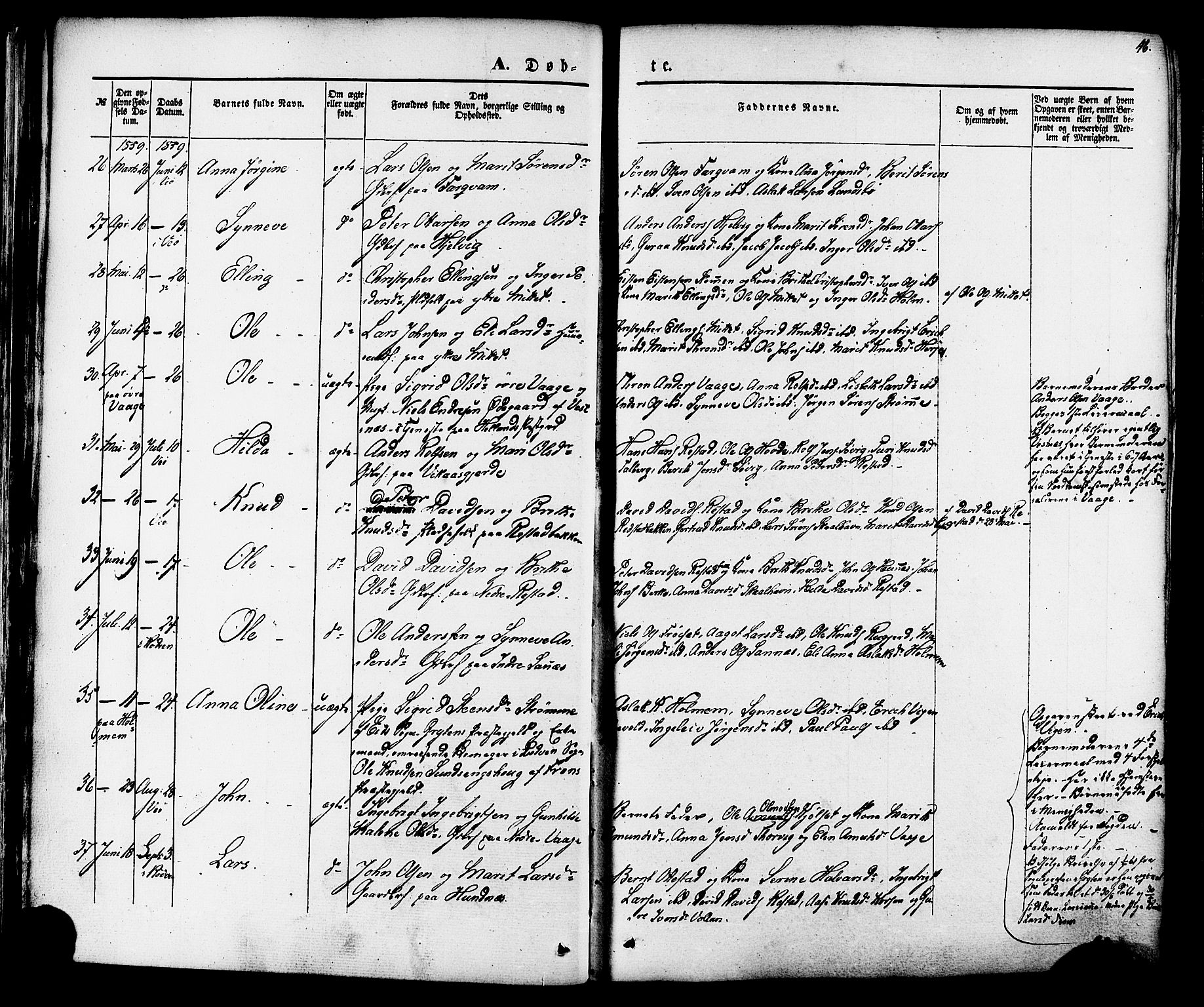 Ministerialprotokoller, klokkerbøker og fødselsregistre - Møre og Romsdal, AV/SAT-A-1454/547/L0603: Parish register (official) no. 547A05, 1846-1877, p. 46