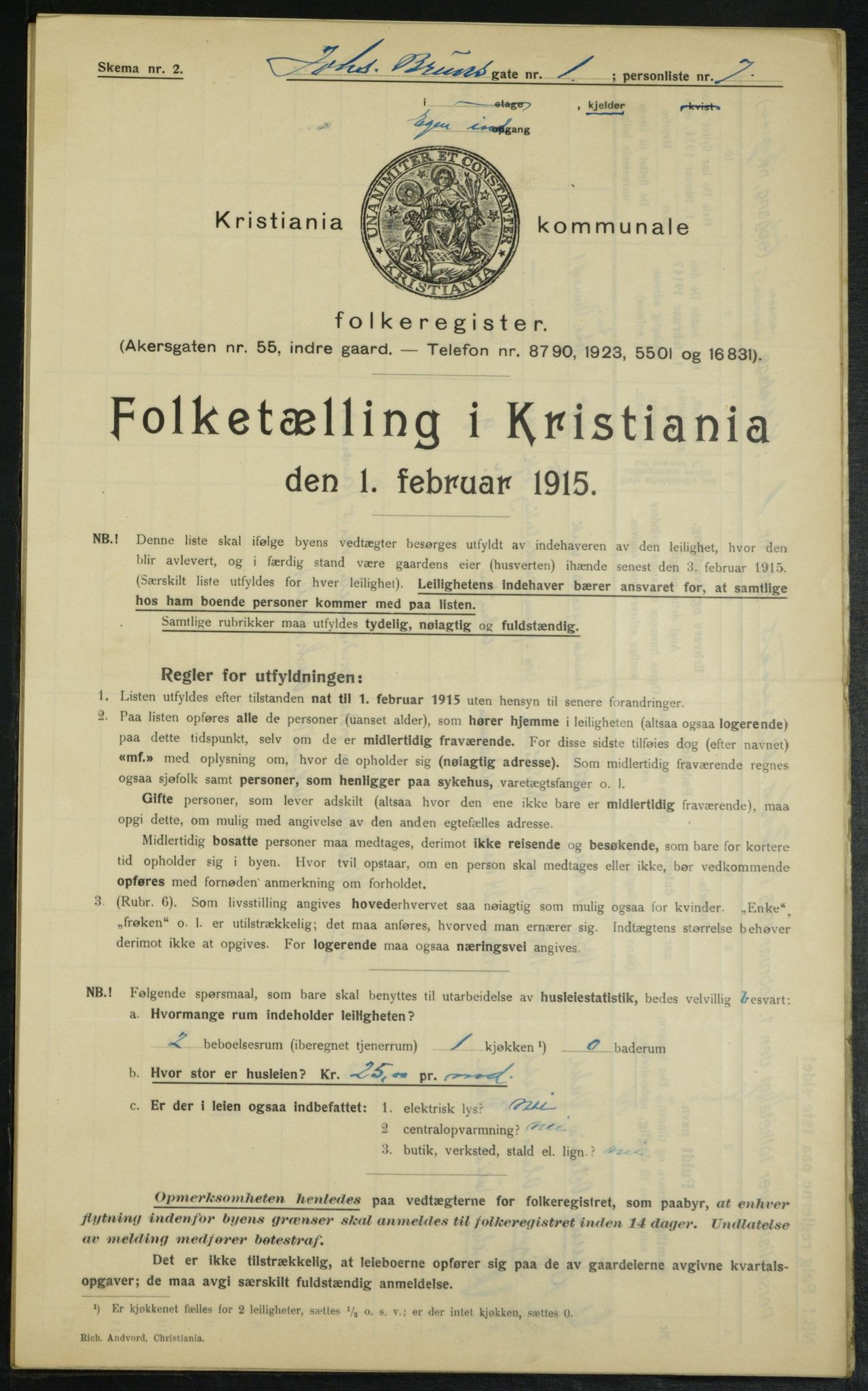 OBA, Municipal Census 1915 for Kristiania, 1915, p. 46558